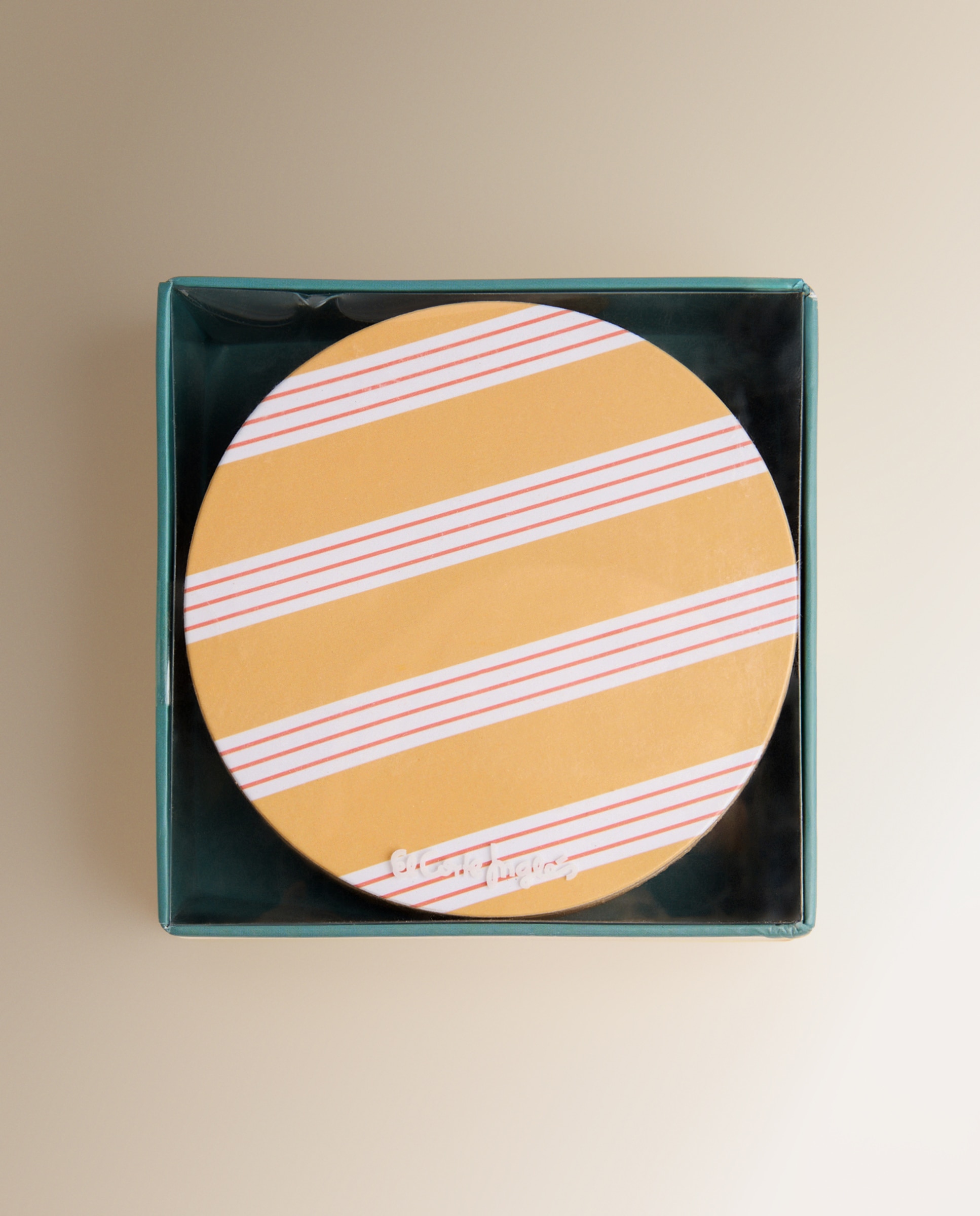 Conjunto de 6 bases para copos MDF Agave Multicolor-3