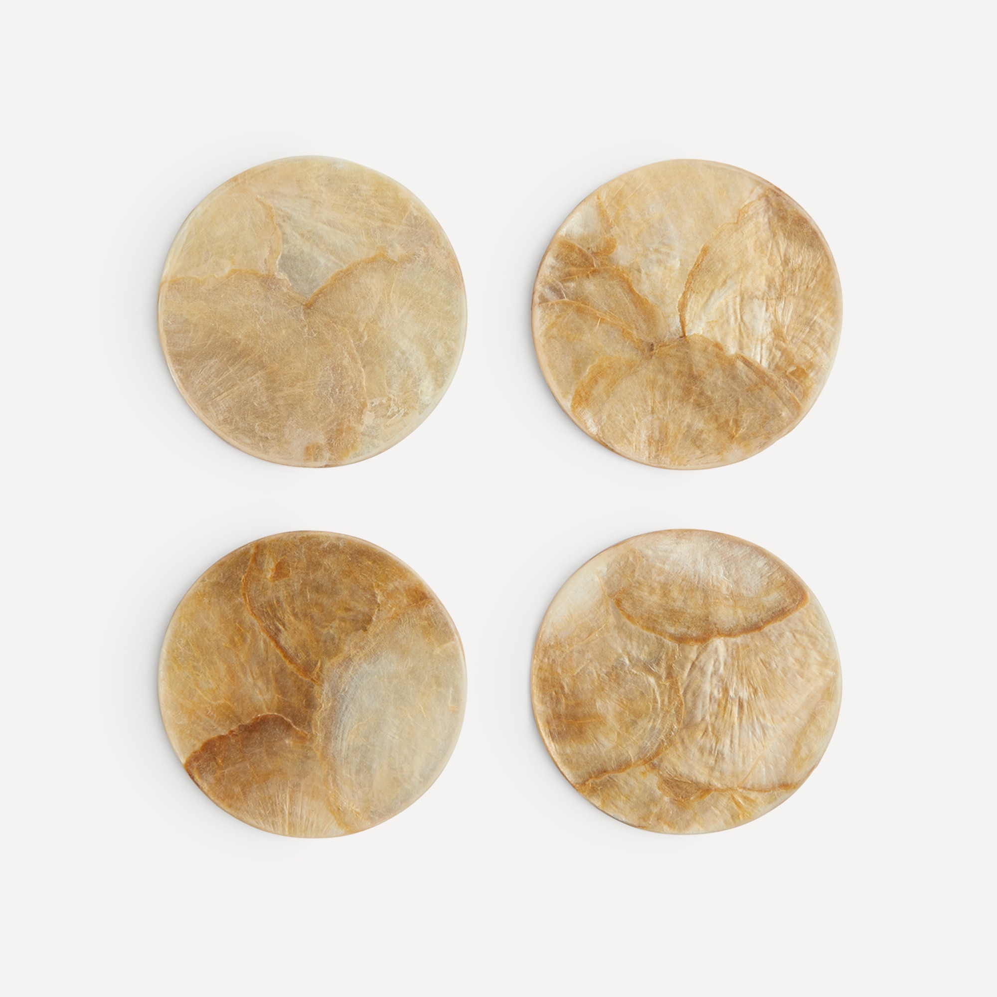 Conjunto de 4 bases para copos Nácar Dourado-1