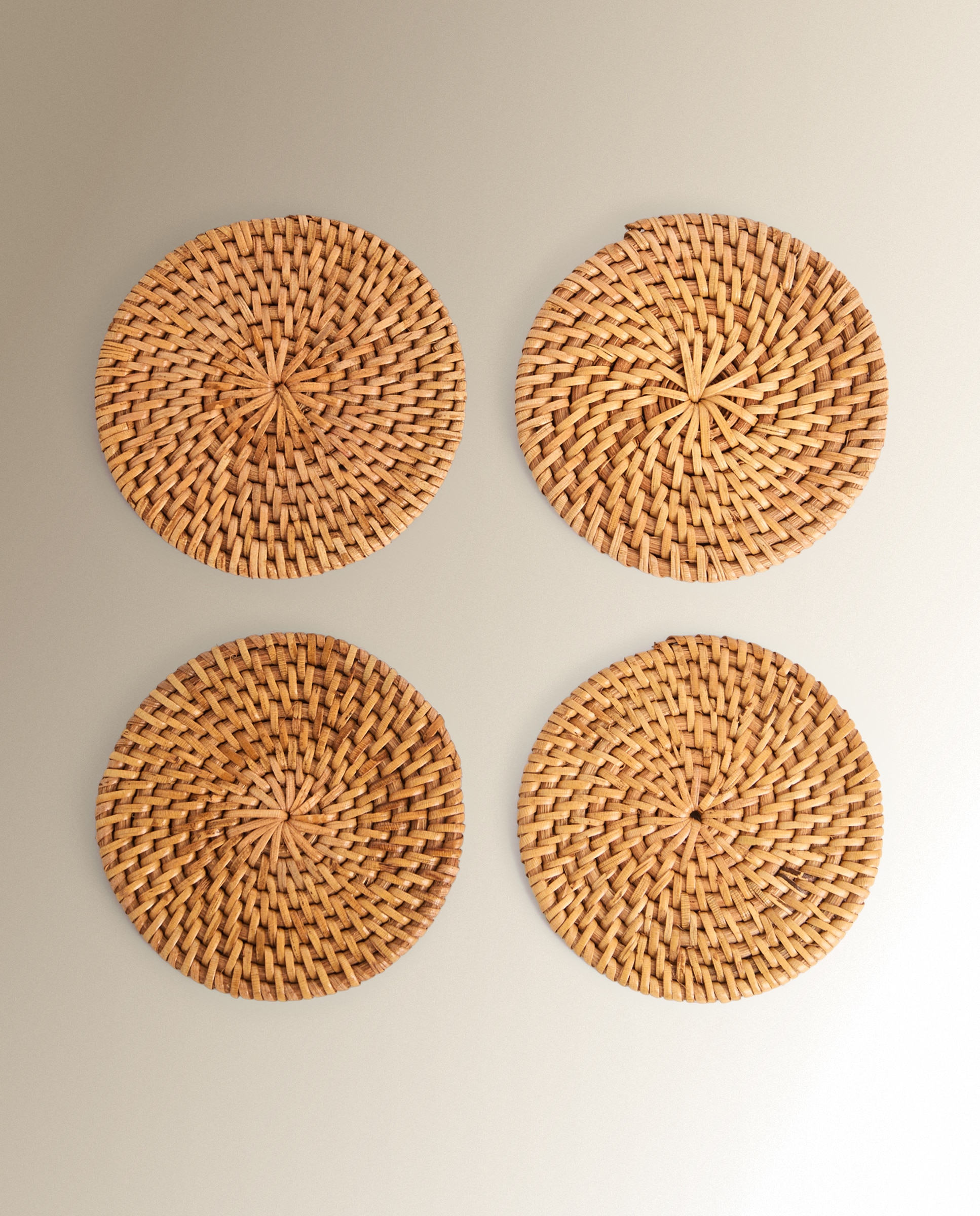 Set de 4 posavasos ratán Sauce El Corte Inglés - Natural 10 cm Natural-1