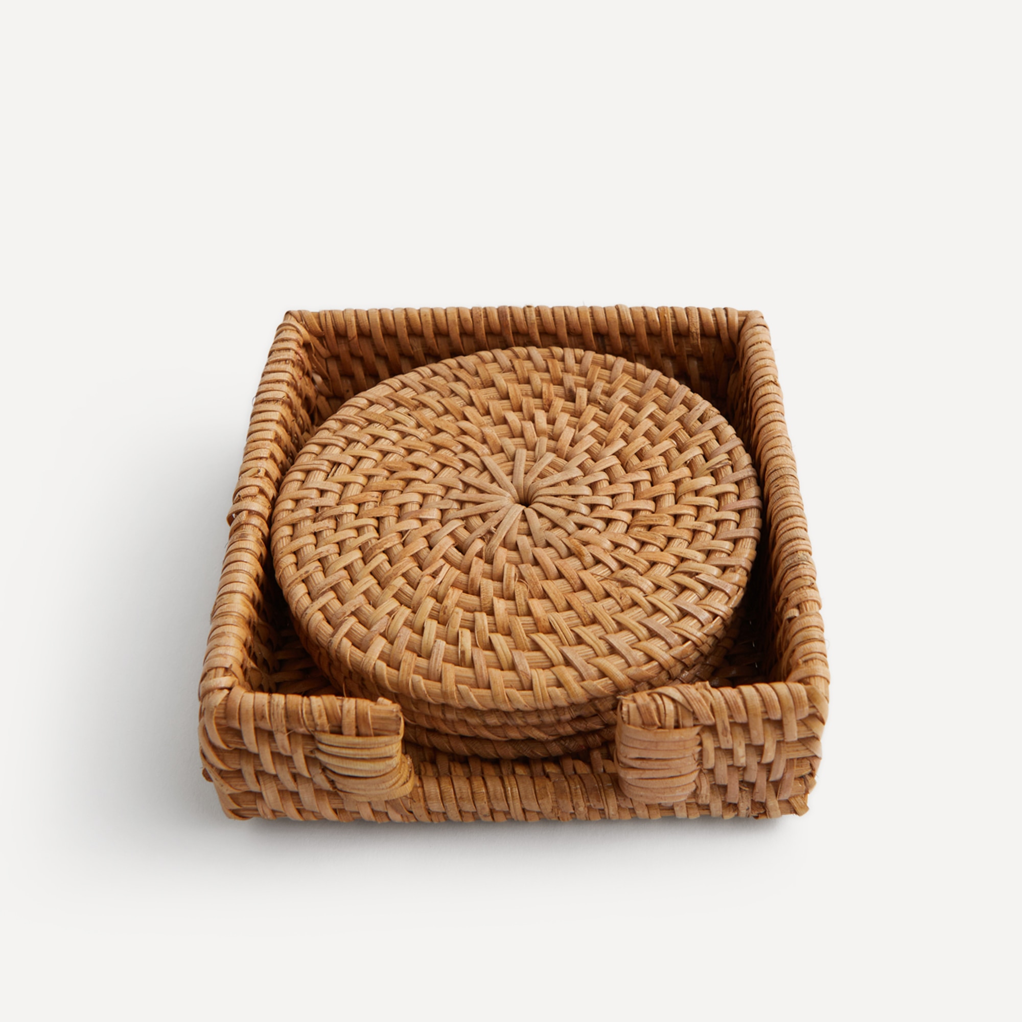 Set de 4 posavasos ratán Sauce El Corte Inglés - Natural 10 cm Natural-4