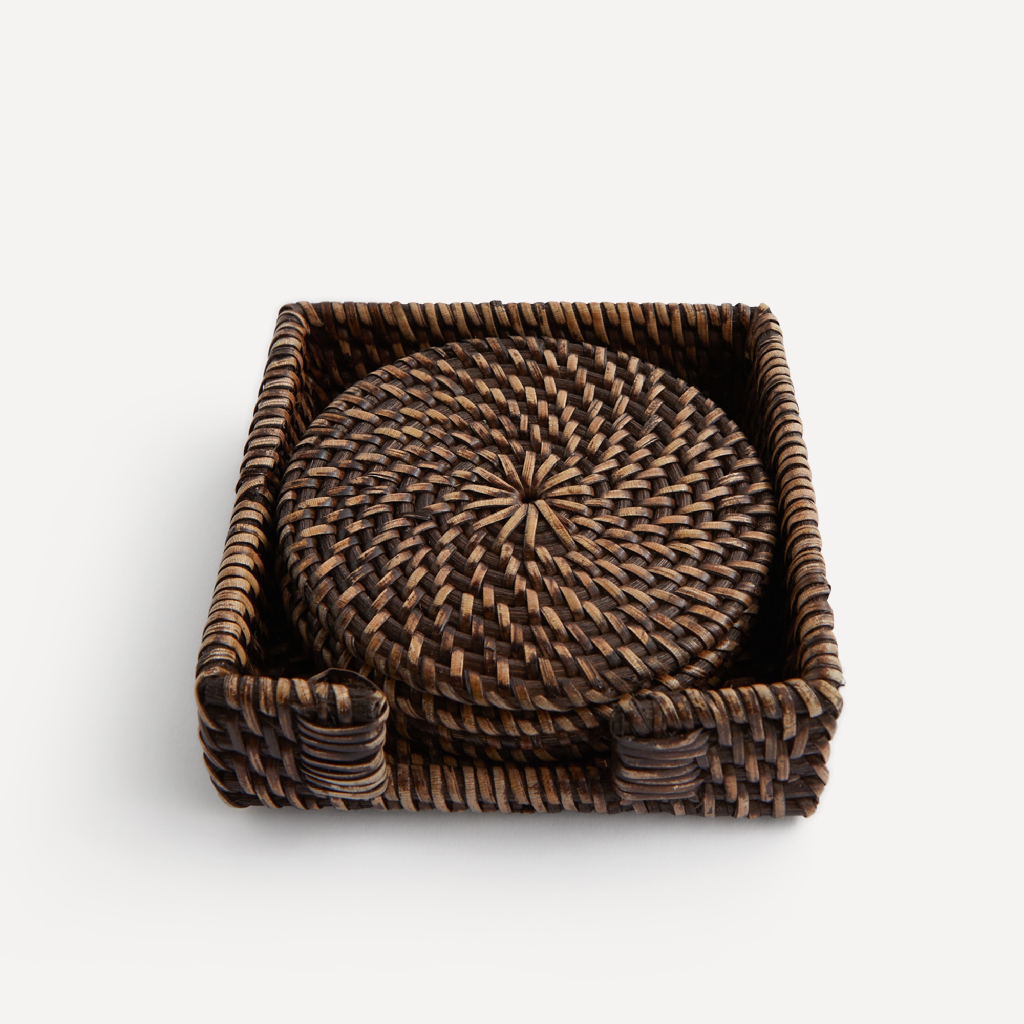 Conjunto de 4 Bases para Copos de Rotim Salgueiro Castanho-4