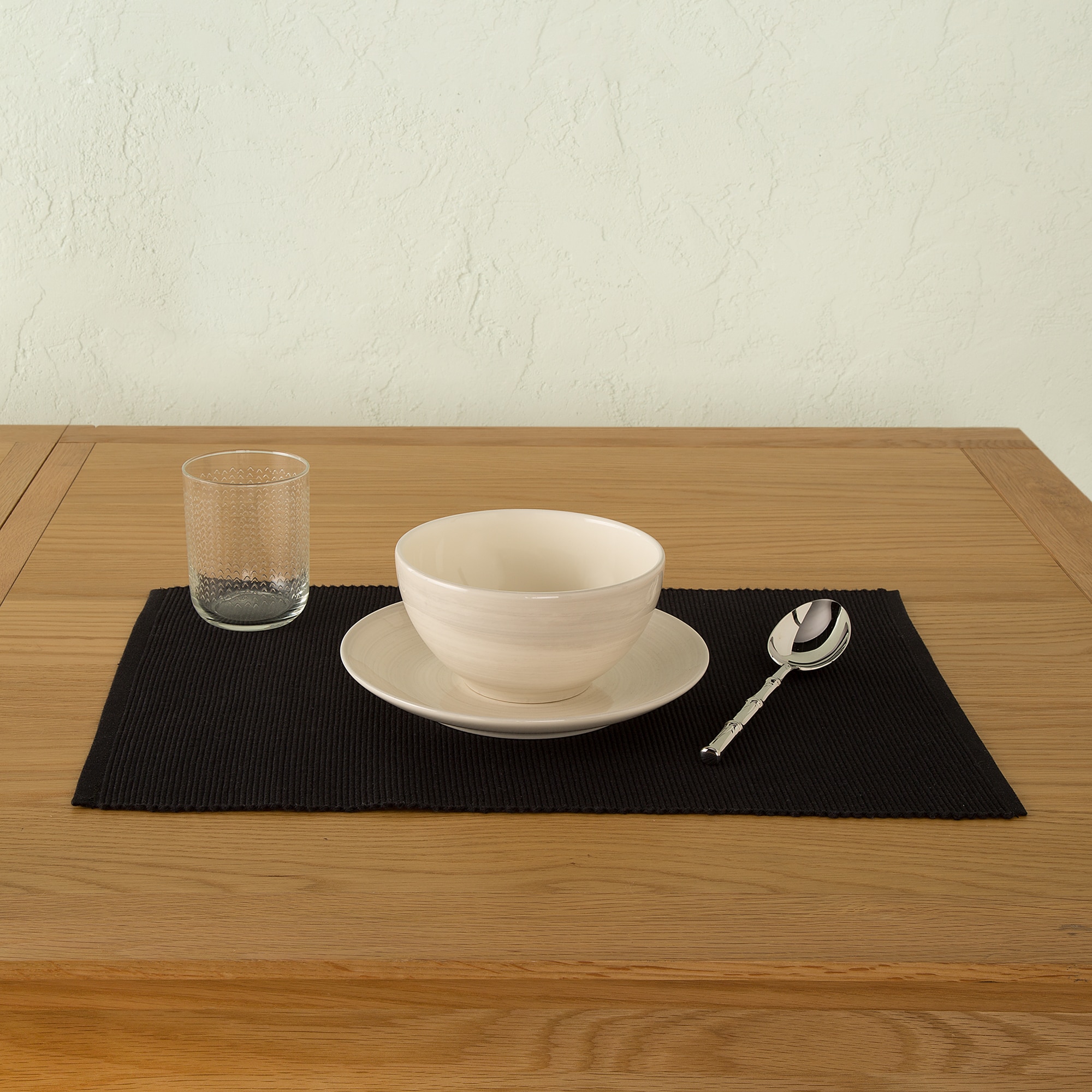 Conjunto de 2 individuais em algodão sustentável Basic Preto-2