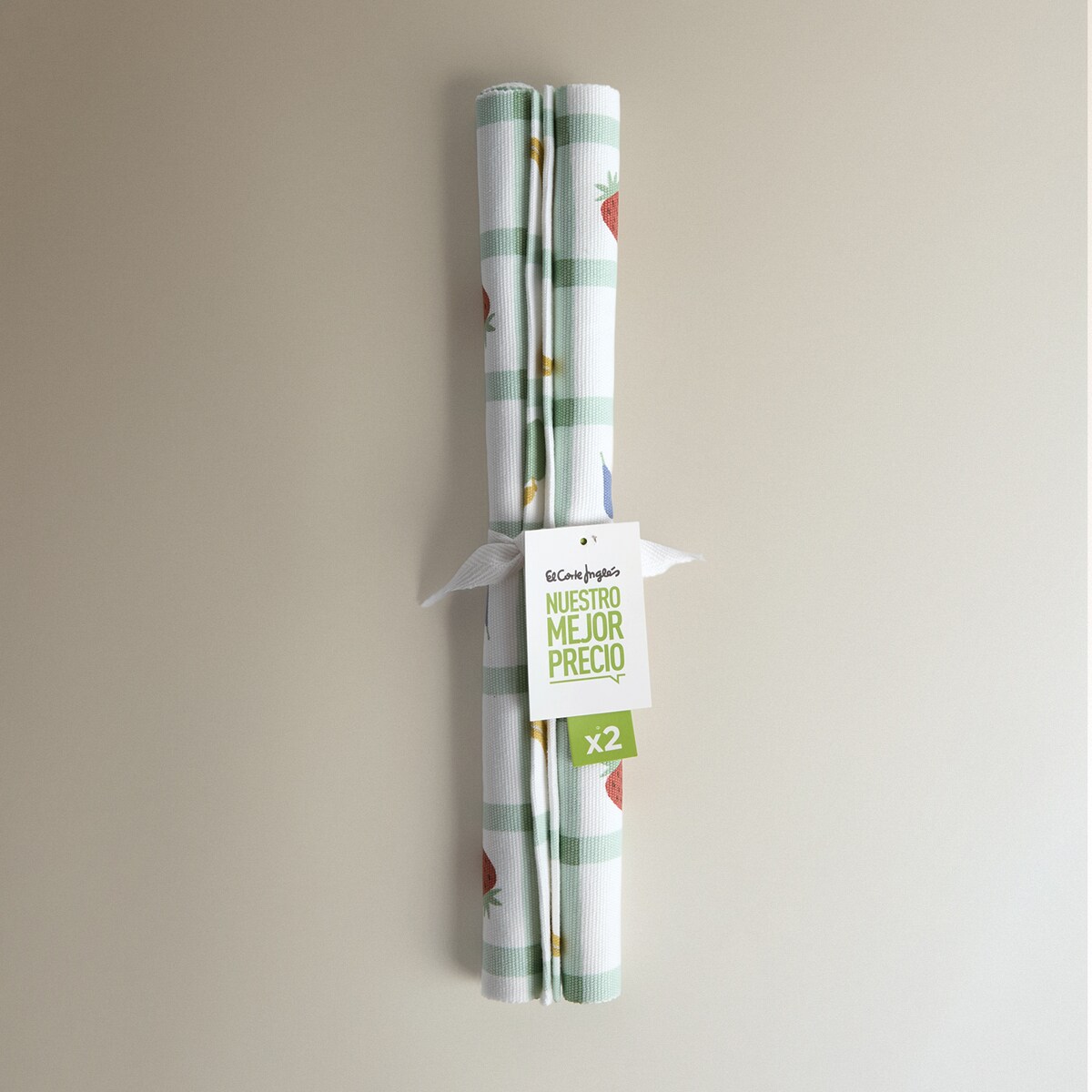 Conjunto de 2 Individuais de Algodão Picnic Verde-4