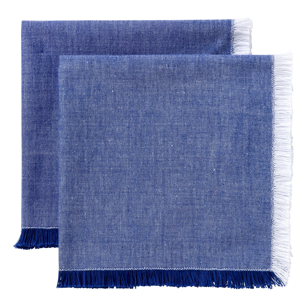 Conjunto de 2 guardanapos de algodão sustentável Chambré Azul-marinho-1