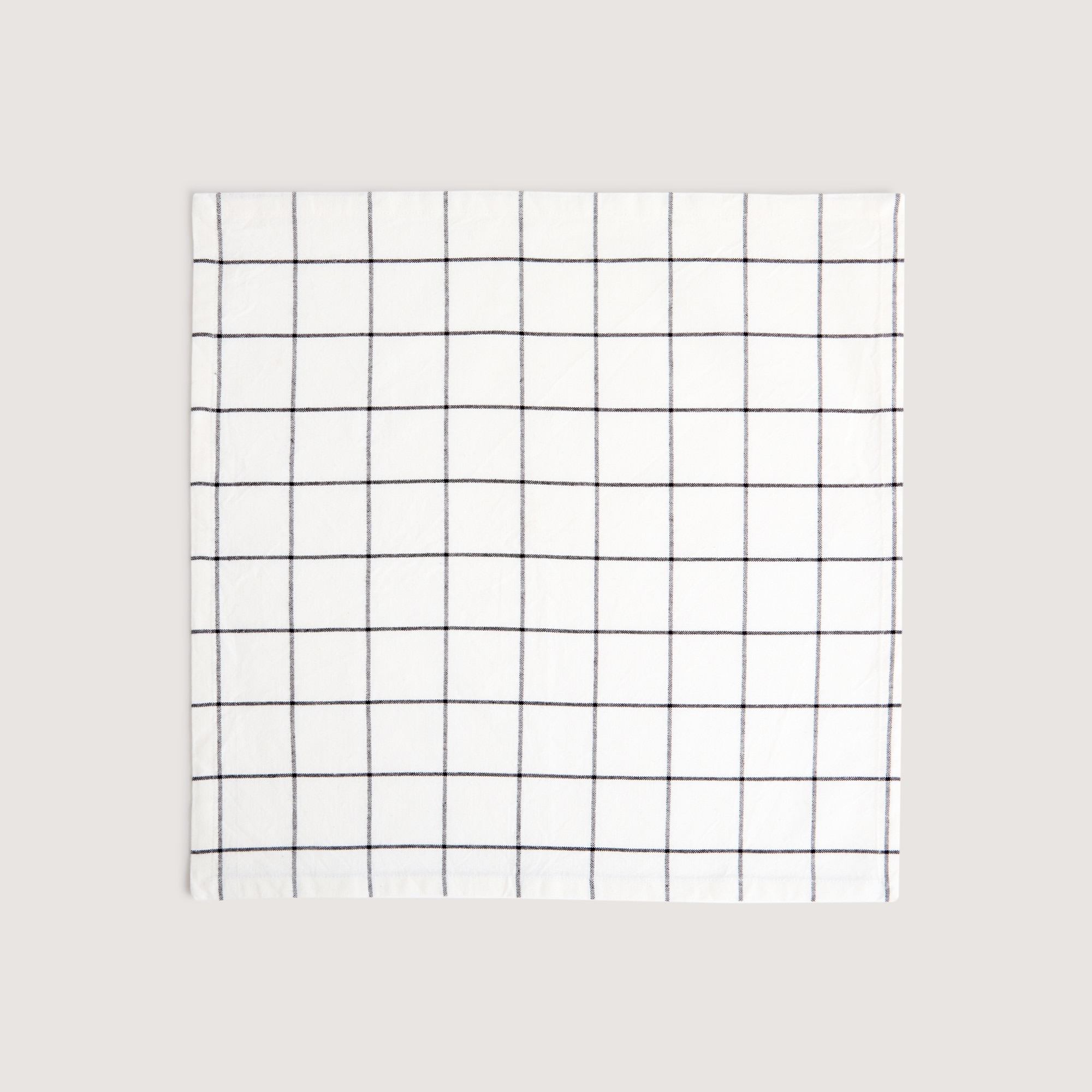Conjunto de 2 Guardanapos de Algodão aos Quadrados Branco-2