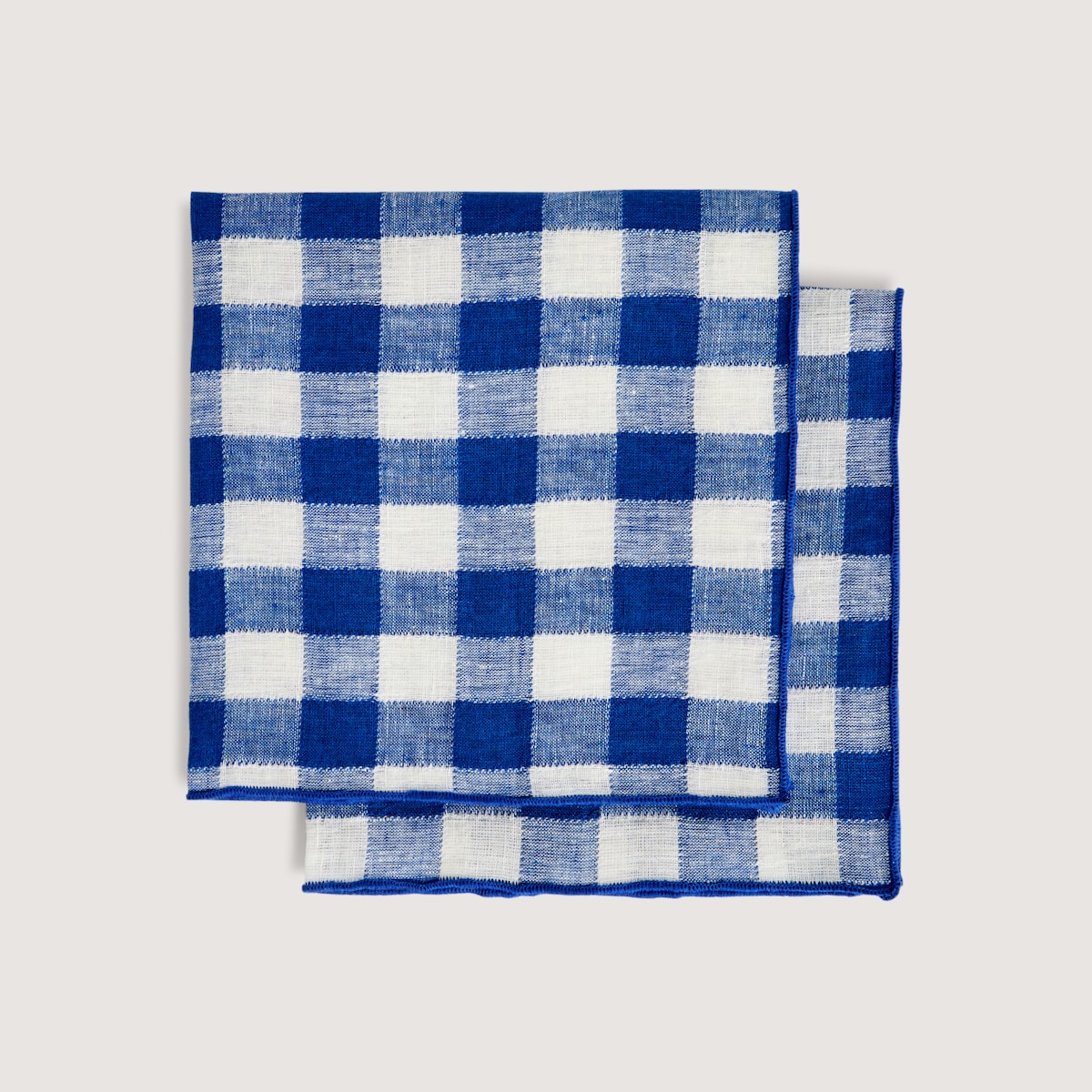 Set de 2 servilletas lino Vichy El Corte Inglés Azul-1