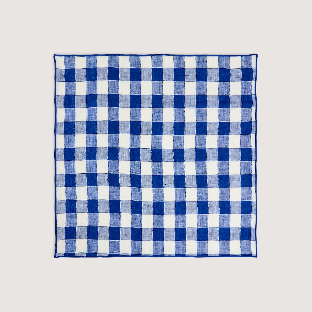 Set de 2 servilletas lino Vichy El Corte Inglés Azul-2