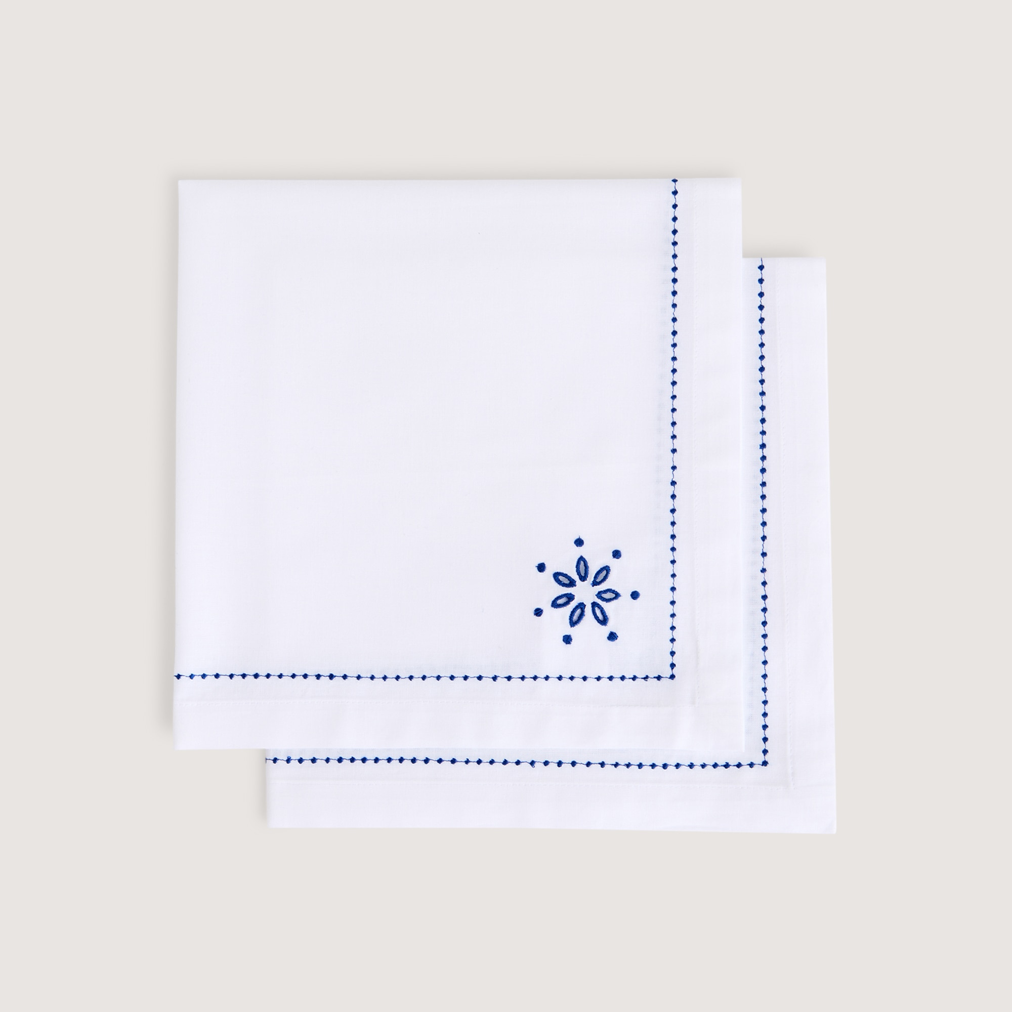 Conjunto de 2 Guardanapos de Algodão Corfú Azul-1