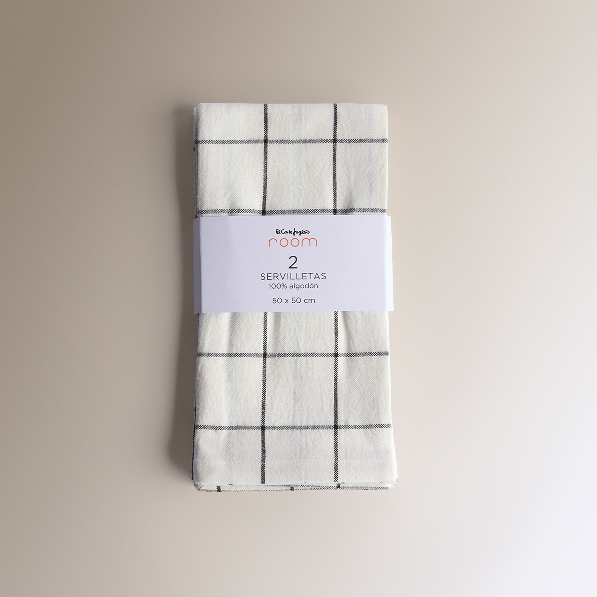 Conjunto de 2 Guardanapos de Algodão Quadro Branco-4