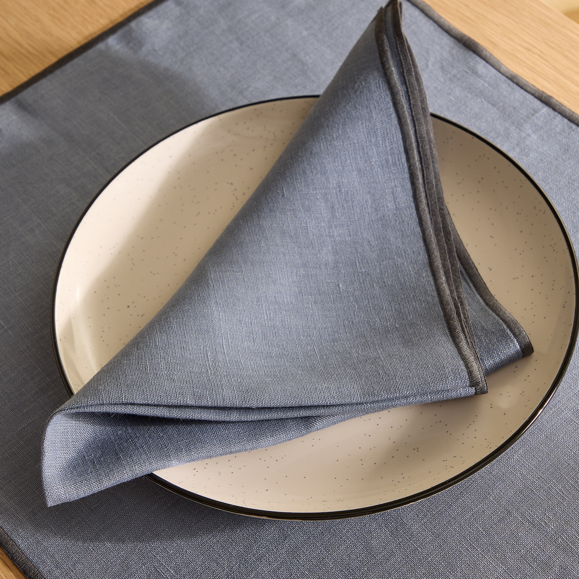 Set 2 servilletas lino Net - Azul 50 x 50 cm Azul-1