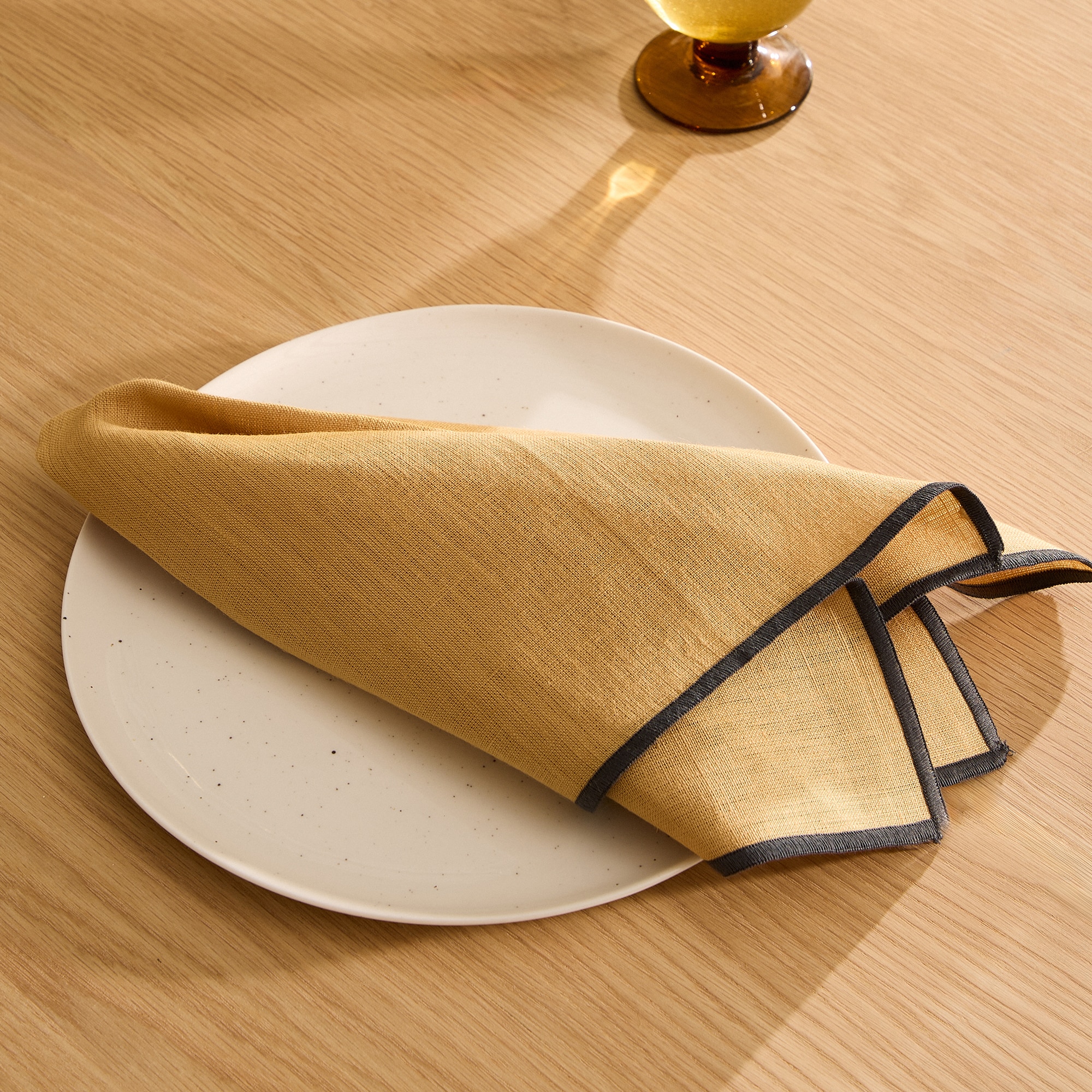 Set 2 servilletas lino Net - Mostaza 50 x 50 cm Mostaza-1