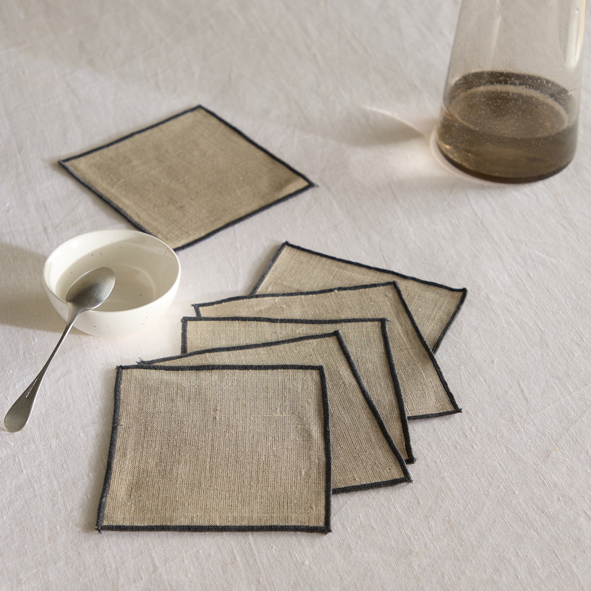 Imagem 0 de Conjunto de 6 Guardanapos de Cocktail de Linho Net