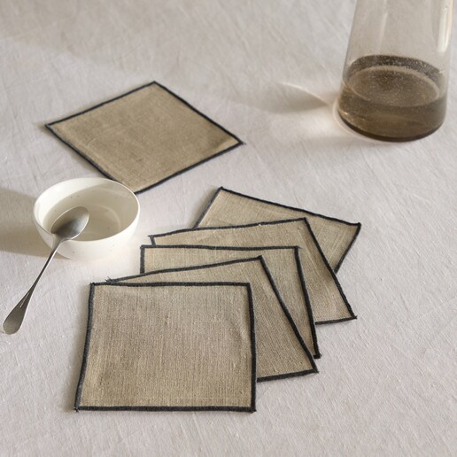 Set de 6 servilletas de cocktail lino Net