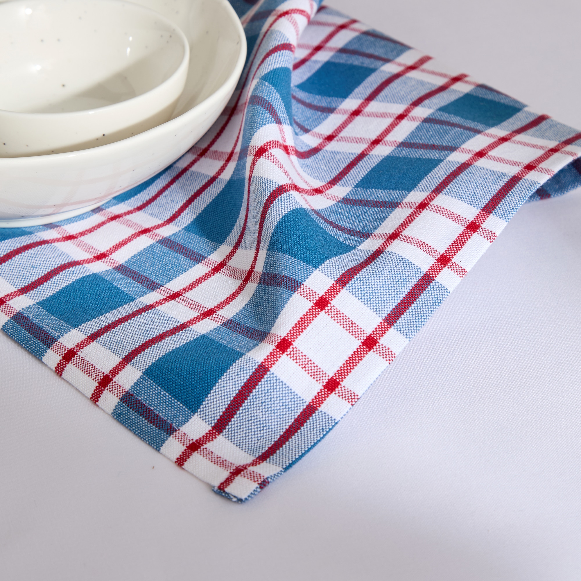 Conjunto de 2 Guardanapos de Algodão Hens Azul-1