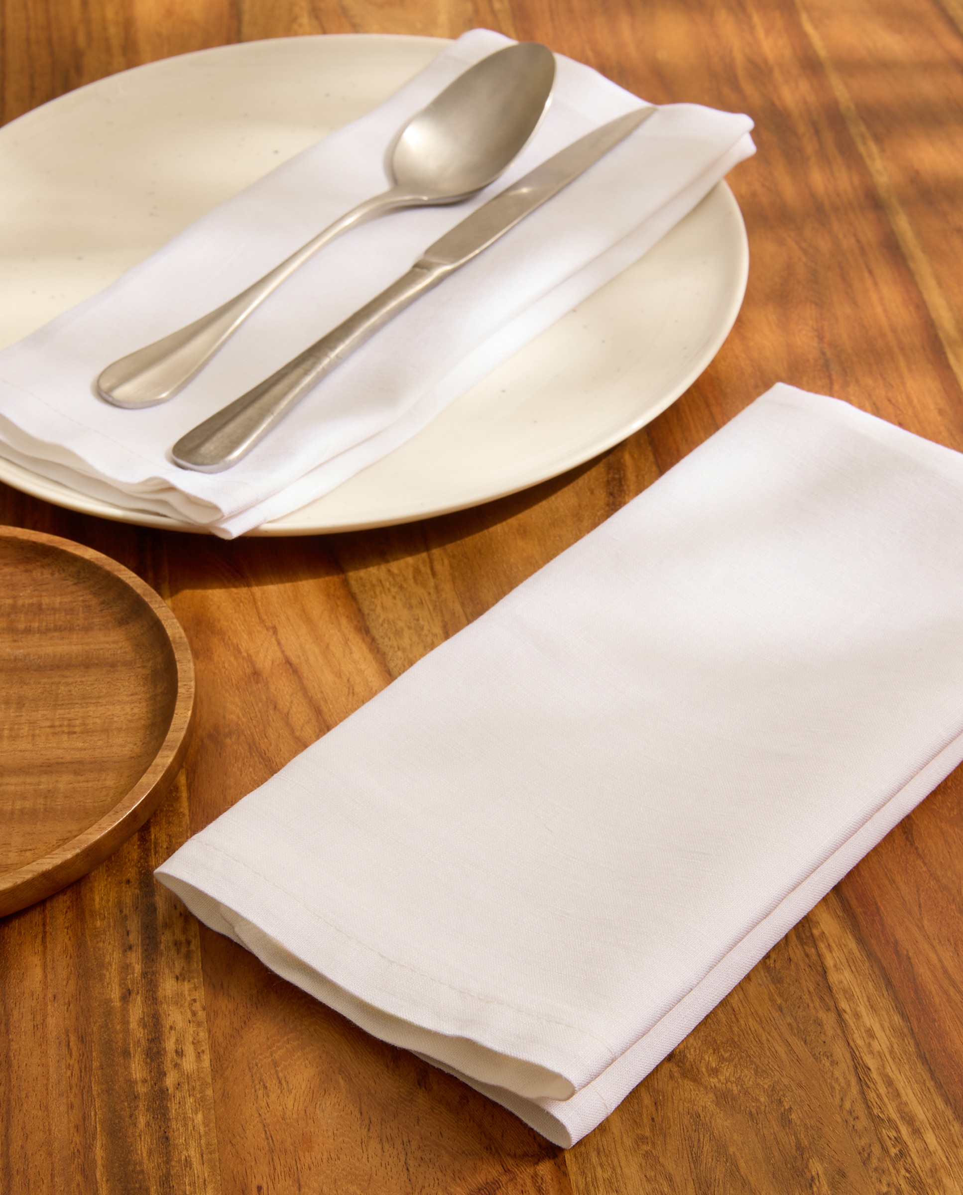 Set 2 servilletas Lino - Blanco 50 x 50 cm Blanco-1