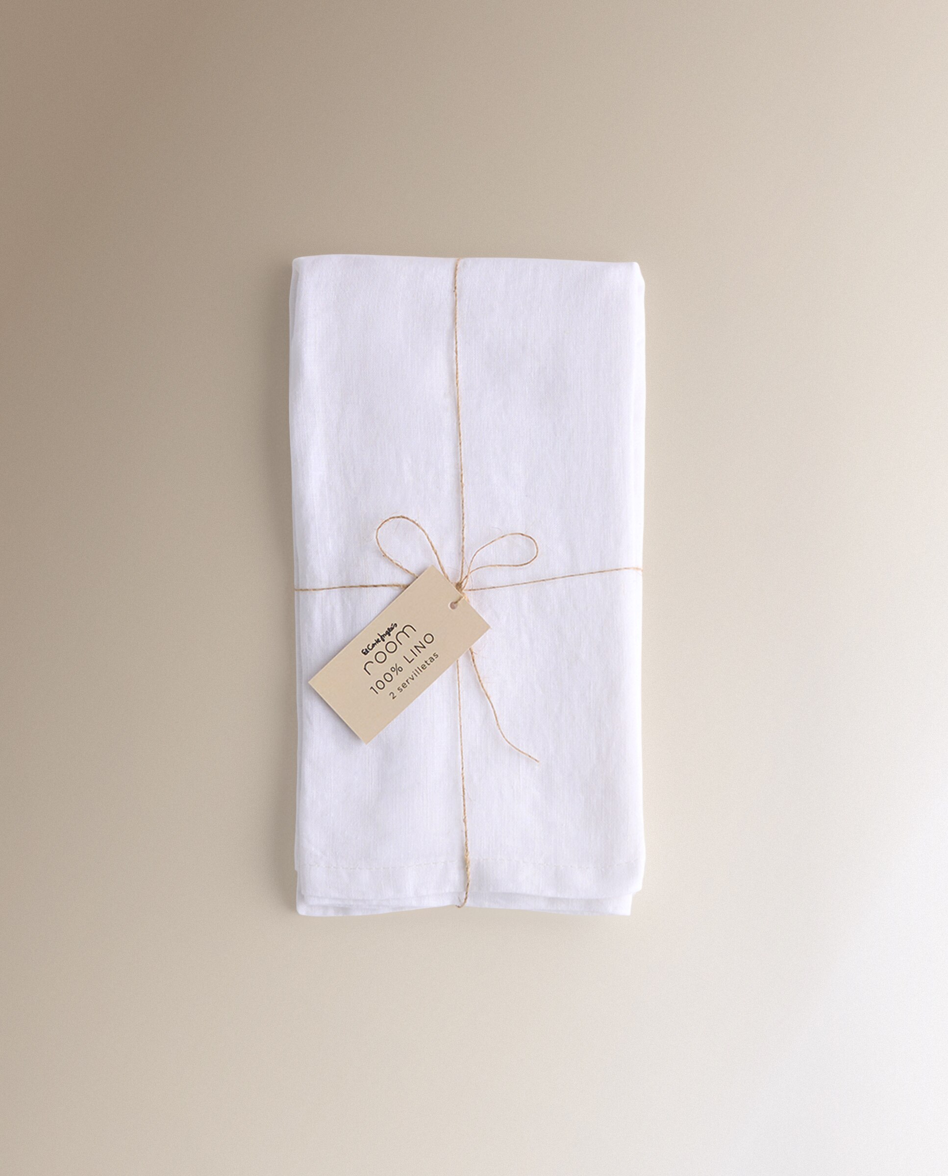 Set 2 servilletas Lino - Blanco 50 x 50 cm Blanco-5