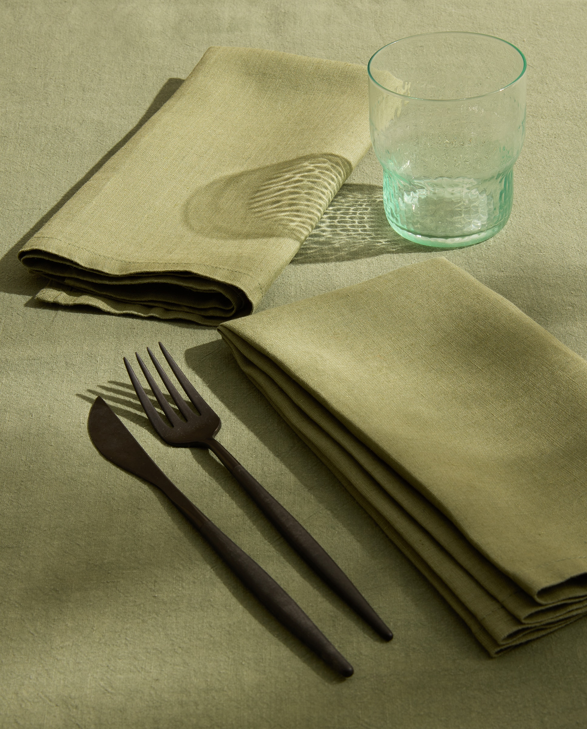 Set 2 servilletas Lino - Verde 50 x 50 cm Verde-1