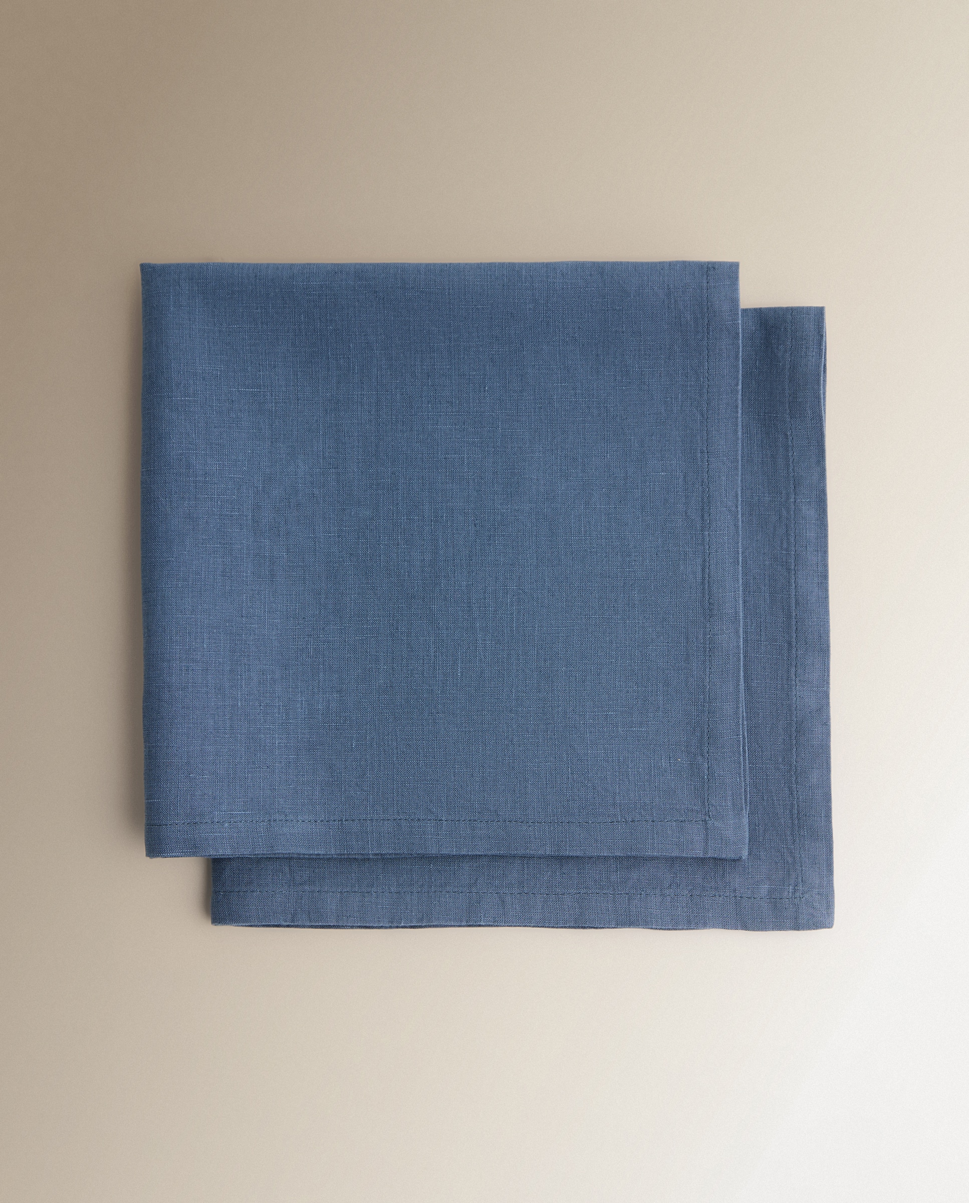 Conjunto de 2 Guardanapos de Linho Azul-3