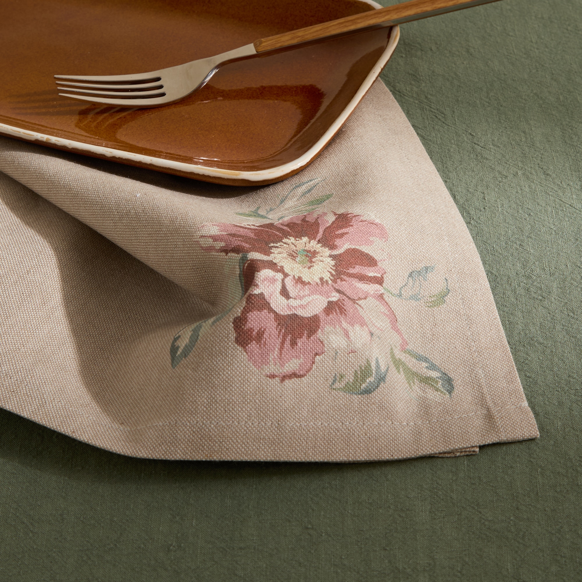 Conjunto de 2 Guardanapos de Algodão Orleans Rosa-1