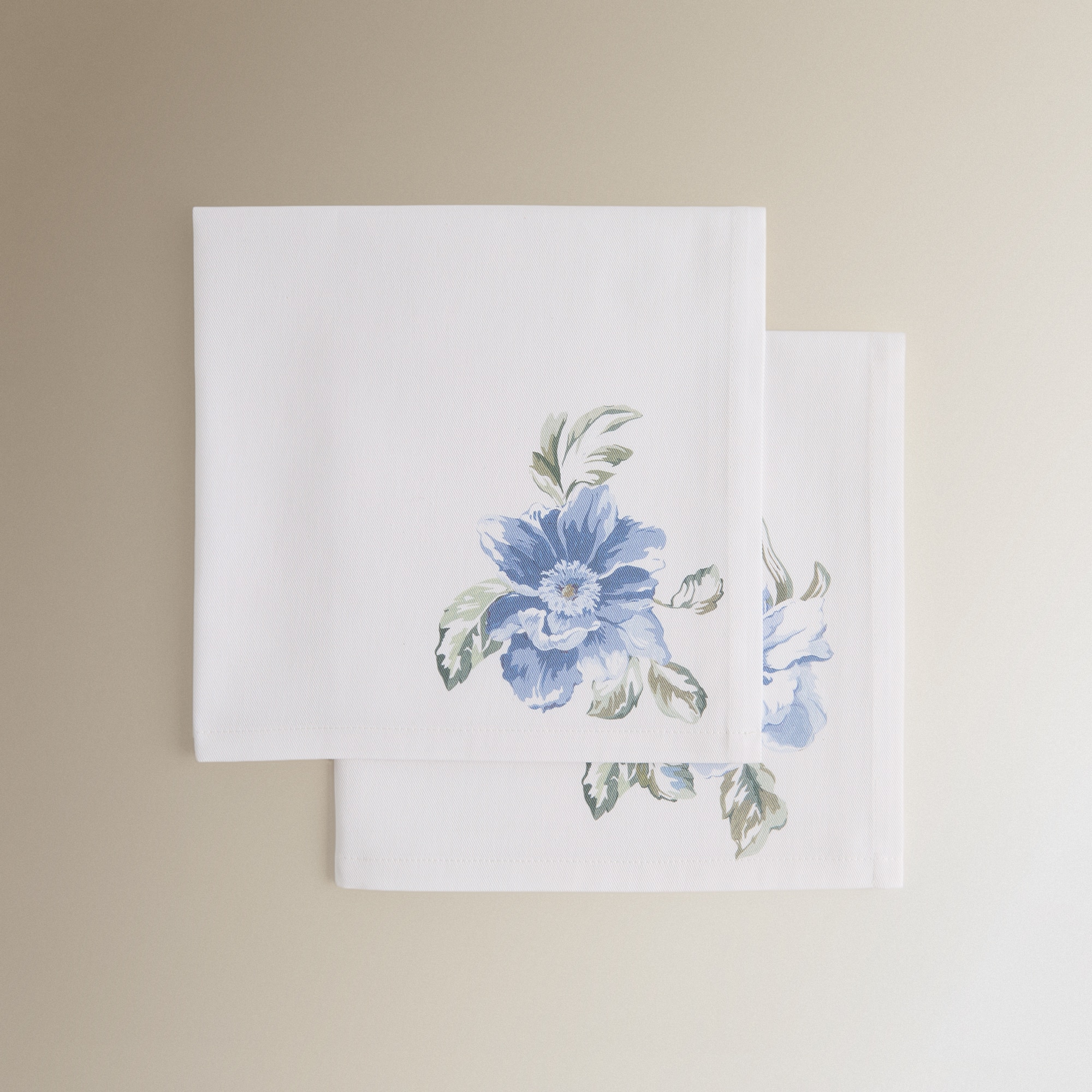 Conjunto de 2 Guardanapos de Algodão Orleans Azul-3