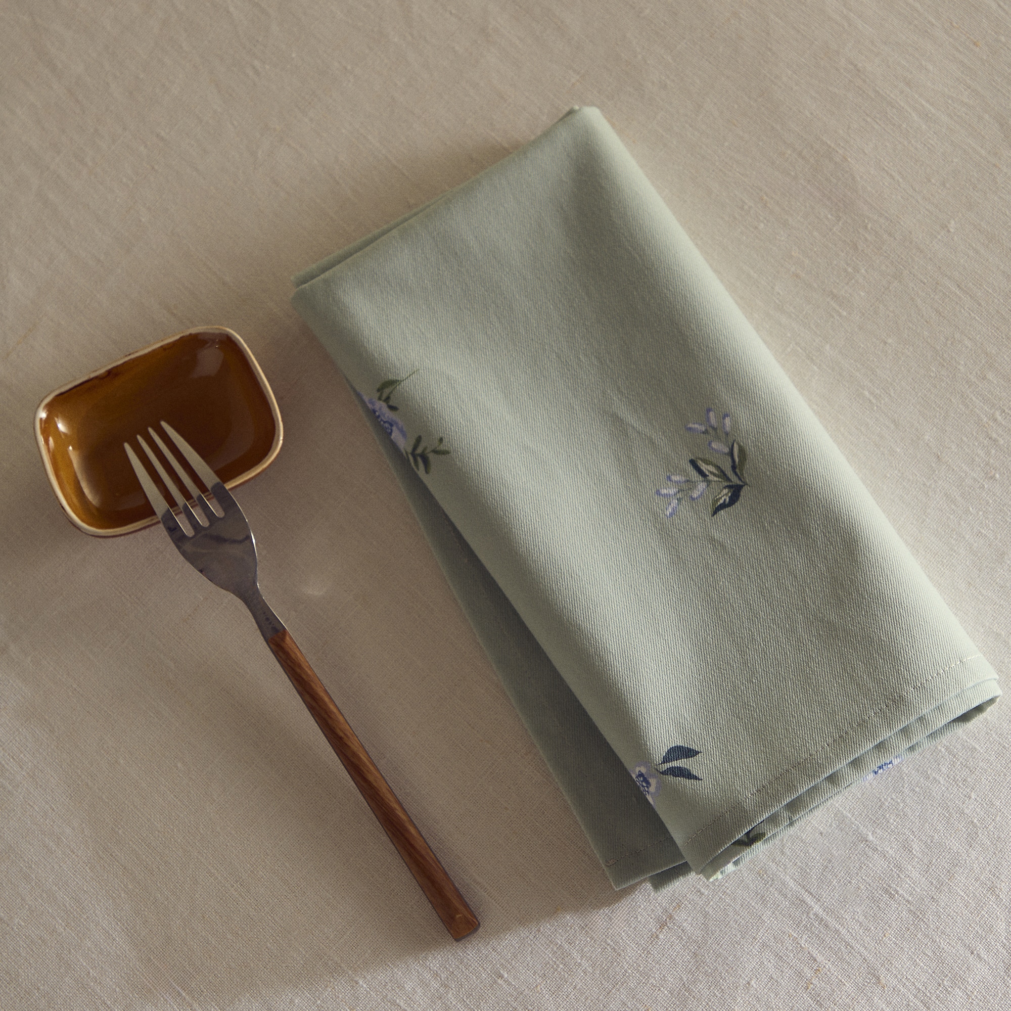 Conjunto de 2 Guardanapos de Algodão Loira Verde-1