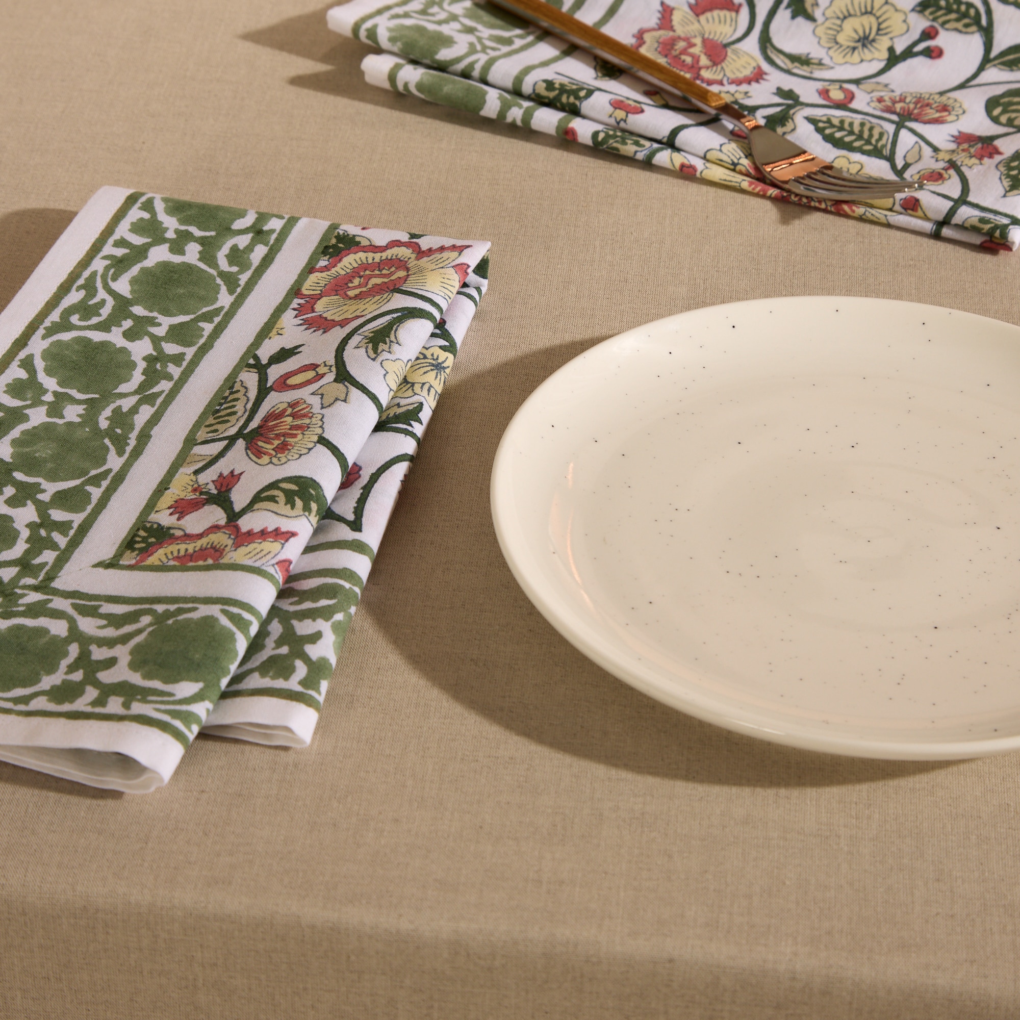 Conjunto de 2 Guardanapos de Algodão Patna Verde-1