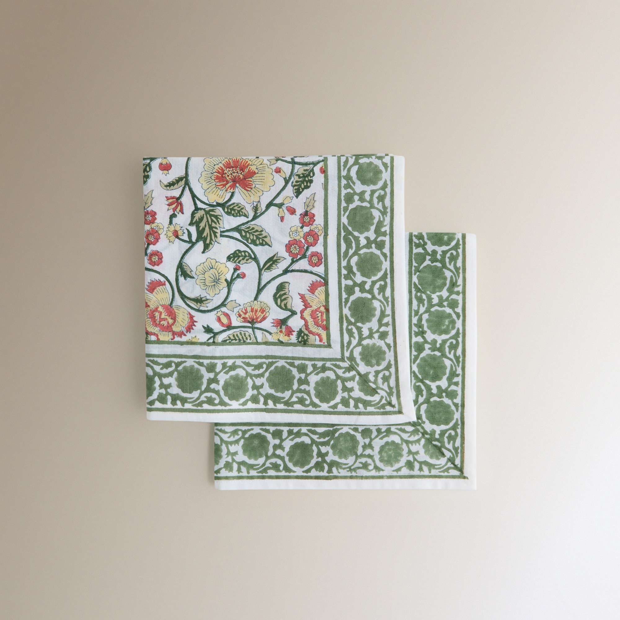Conjunto de 2 Guardanapos de Algodão Patna Verde-3