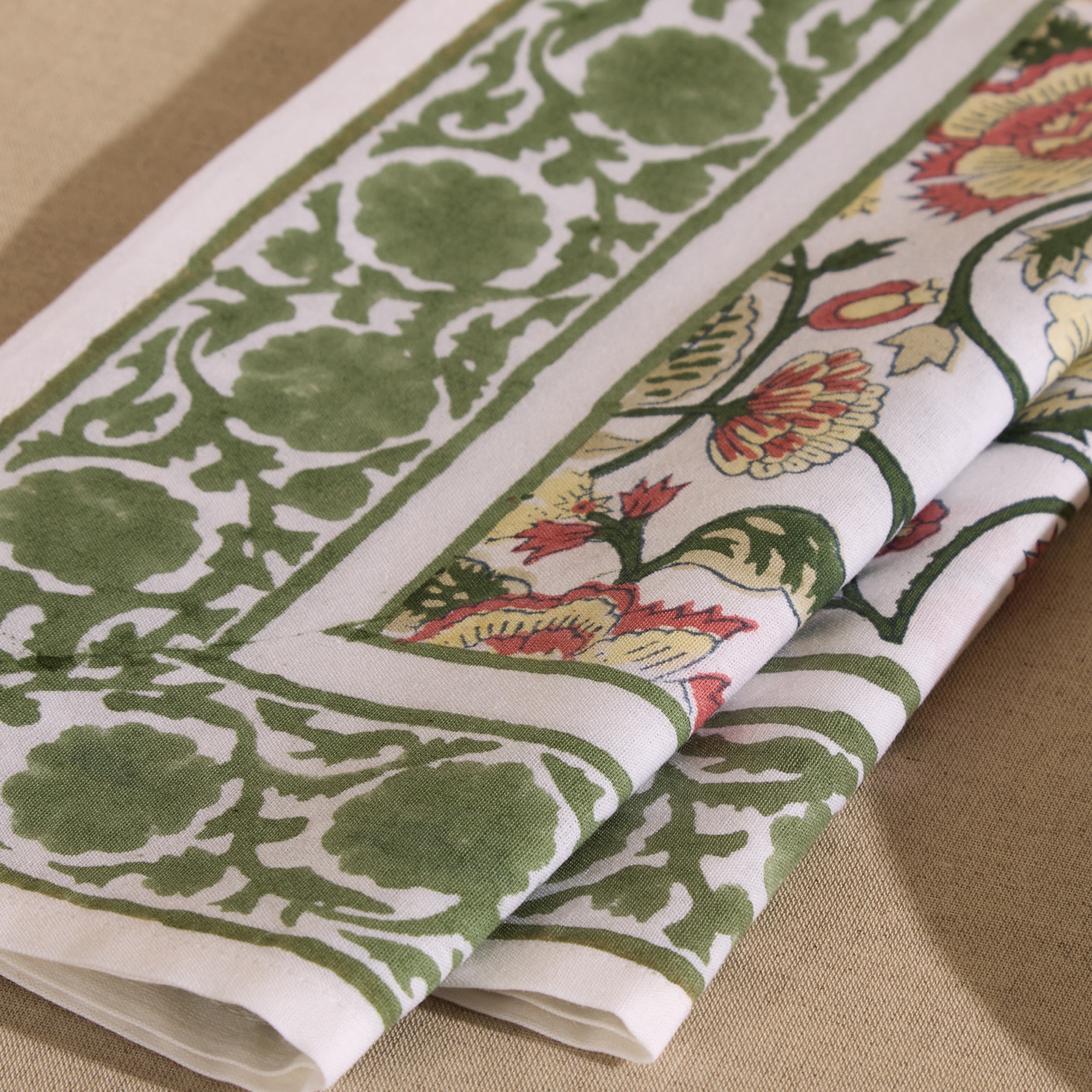 Conjunto de 2 Guardanapos de Algodão Patna Verde-4