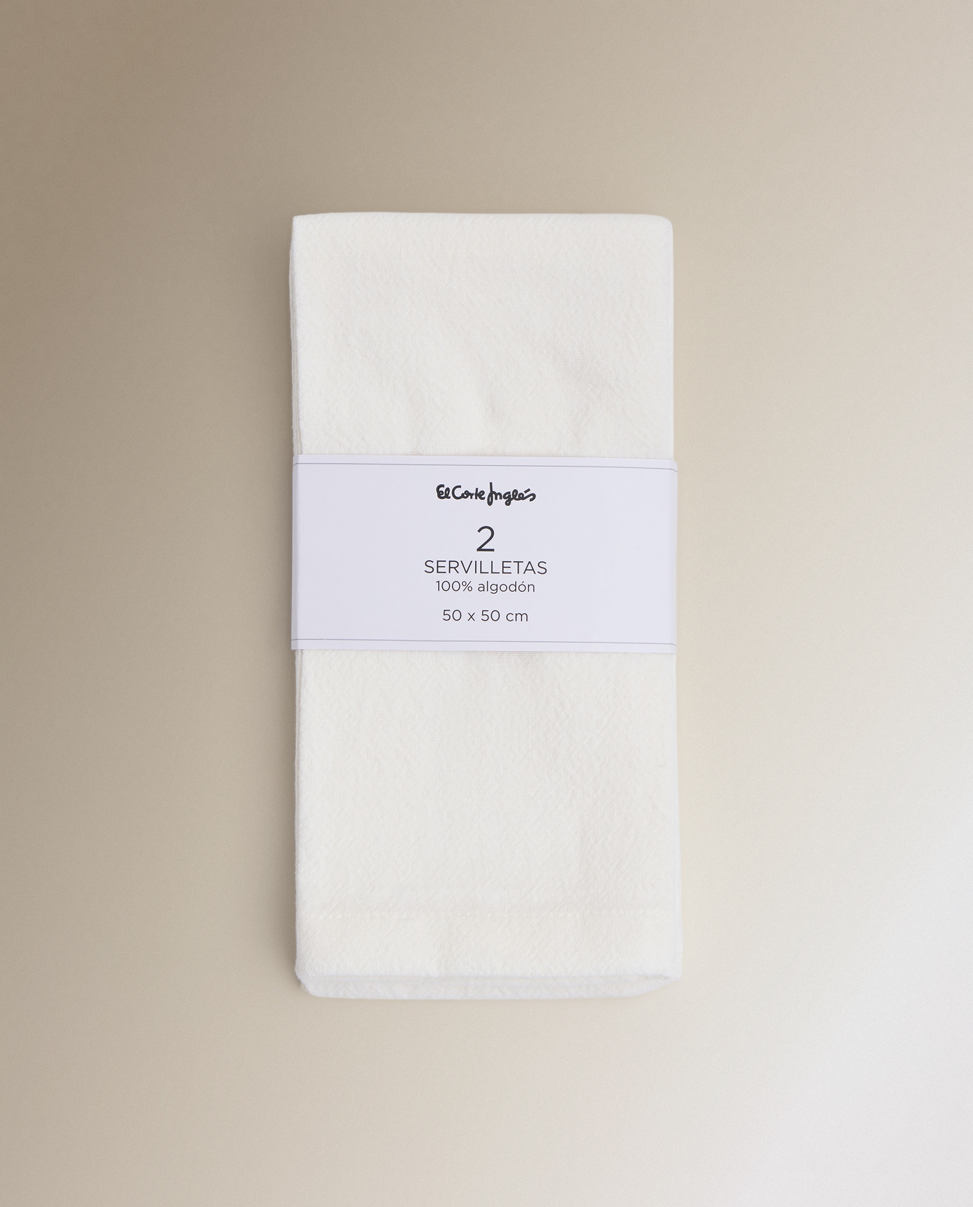 Imagen 4 de Set 2 servilletas Algodón Lavado - Blanco 50 x 50 cm Blanco