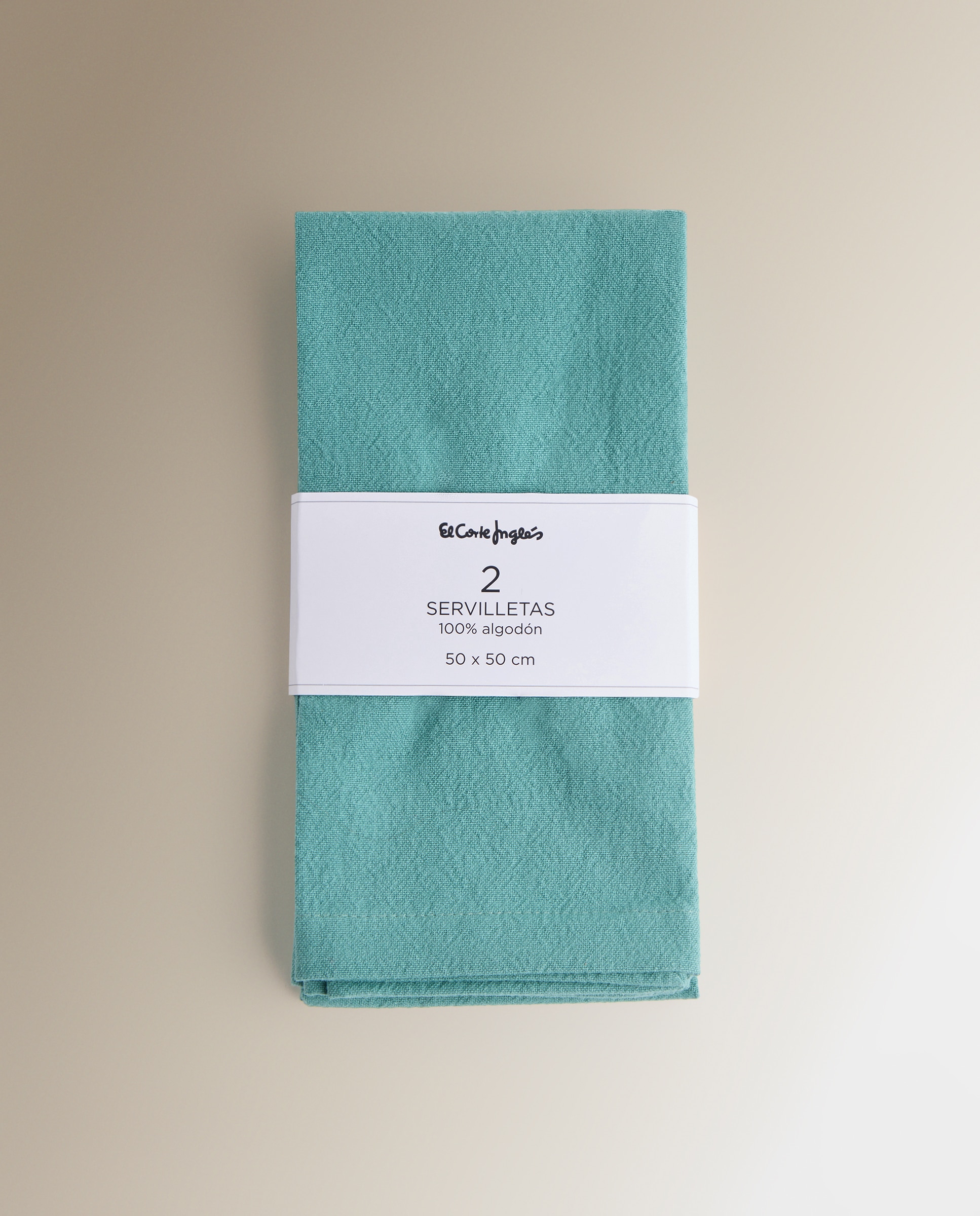 Set 2 servilletas Algodón Lavado - Verde Agua 50 x 50 cm Verde Agua-4