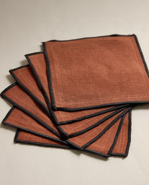 Set de 6 servilletas de cocktail lino Net