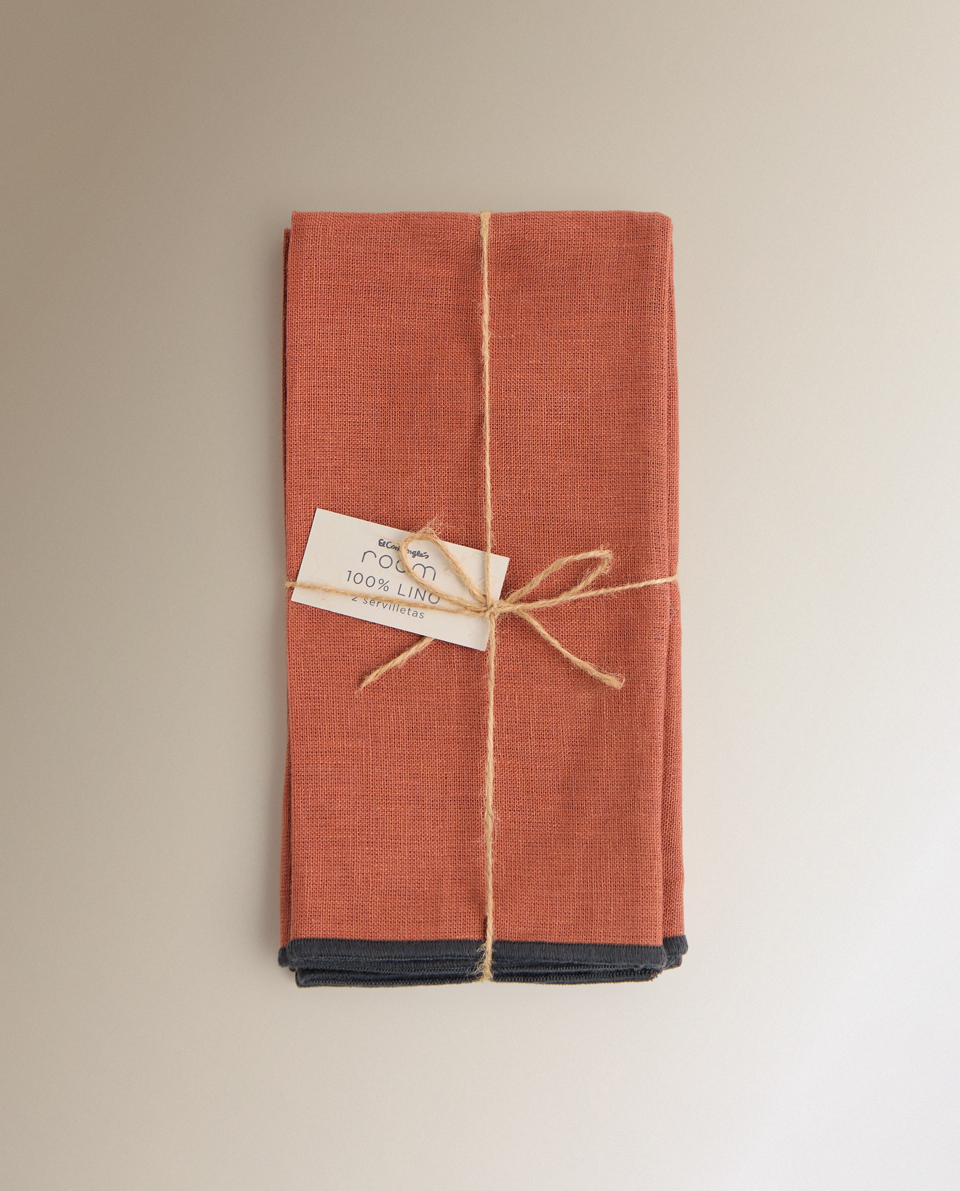 Conjunto de 2 Guardanapos de Linho Net Cobre-4