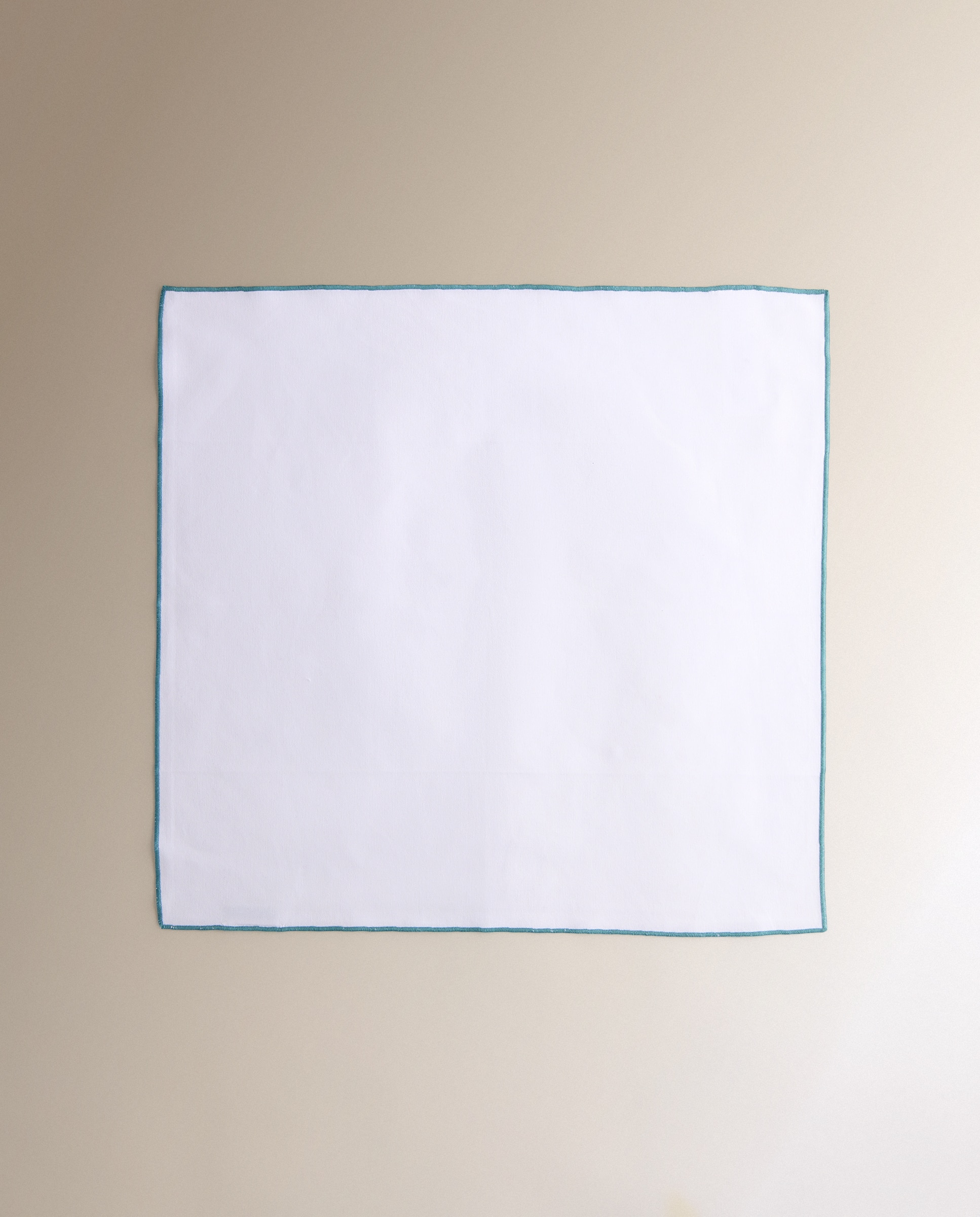 Set 2 servilletas de algodón Overlock - Azul Turquesa 50 x 50 cm Azul Turquesa-2