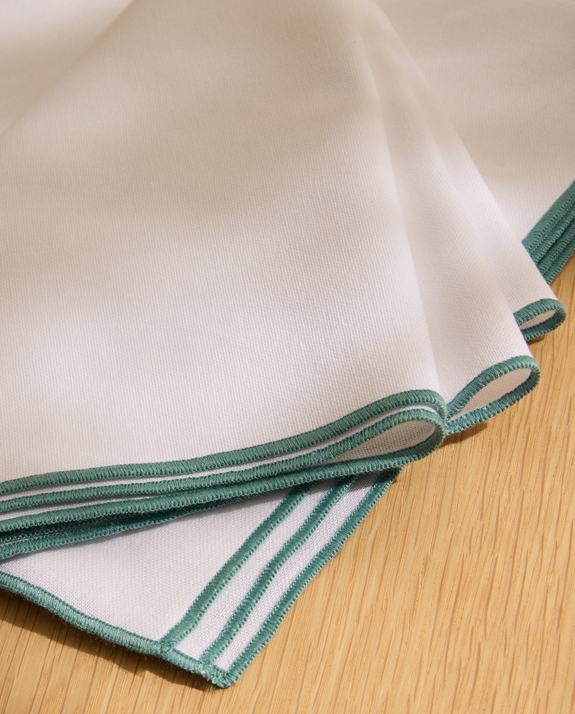 Set 2 servilletas de algodón Overlock - Azul Turquesa 50 x 50 cm Azul Turquesa-4