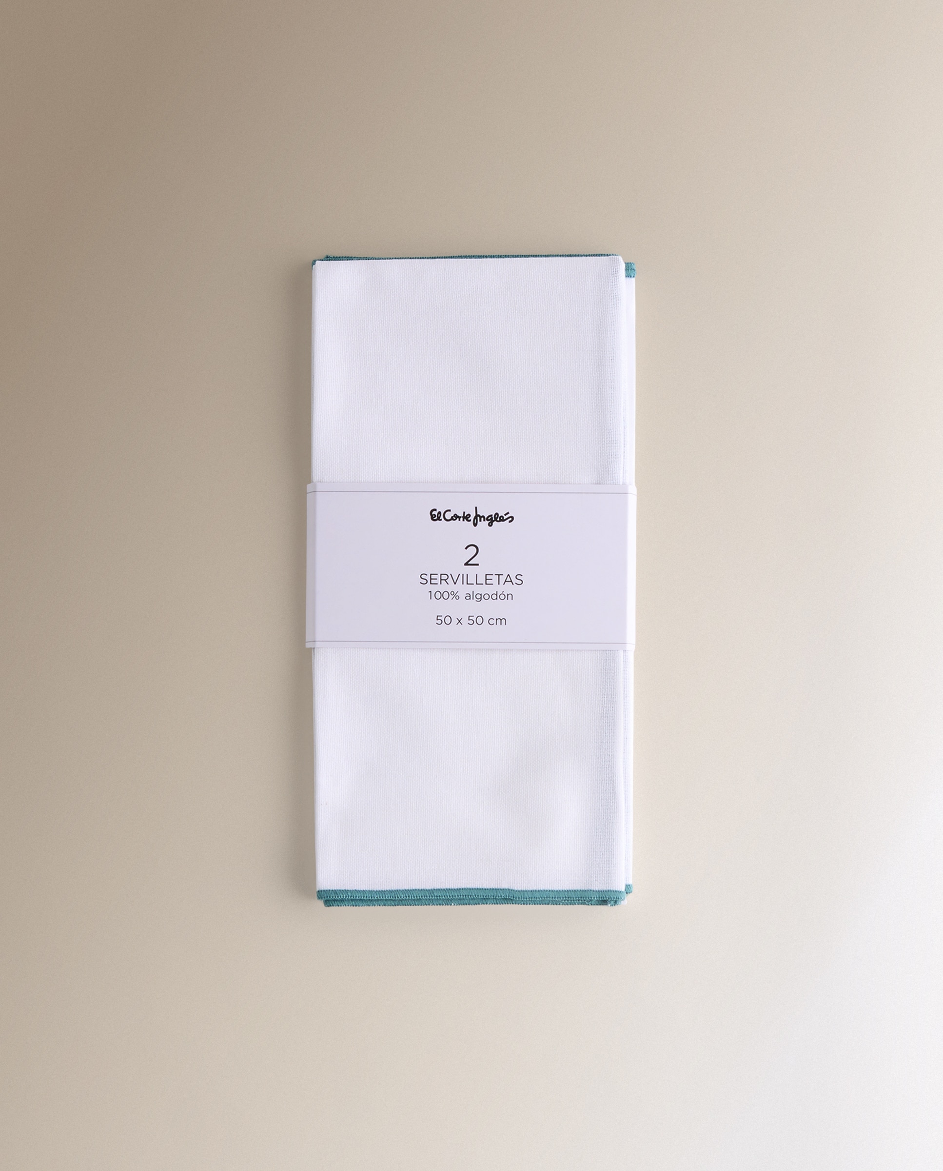 Set 2 servilletas de algodón Overlock - Azul Turquesa 50 x 50 cm Azul Turquesa-5
