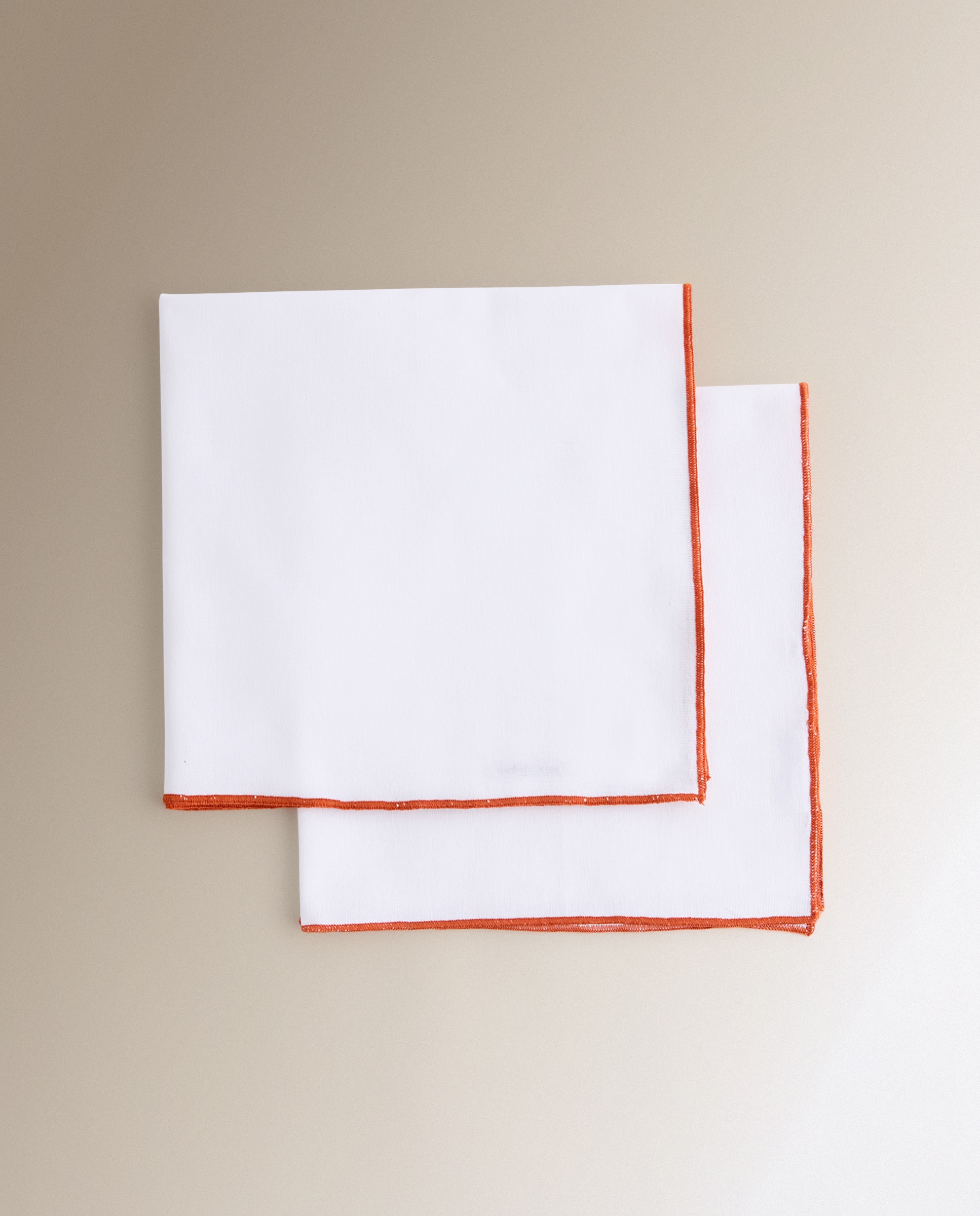 Conjunto de 2 Guardanapos de Algodão Overlock Coral-3