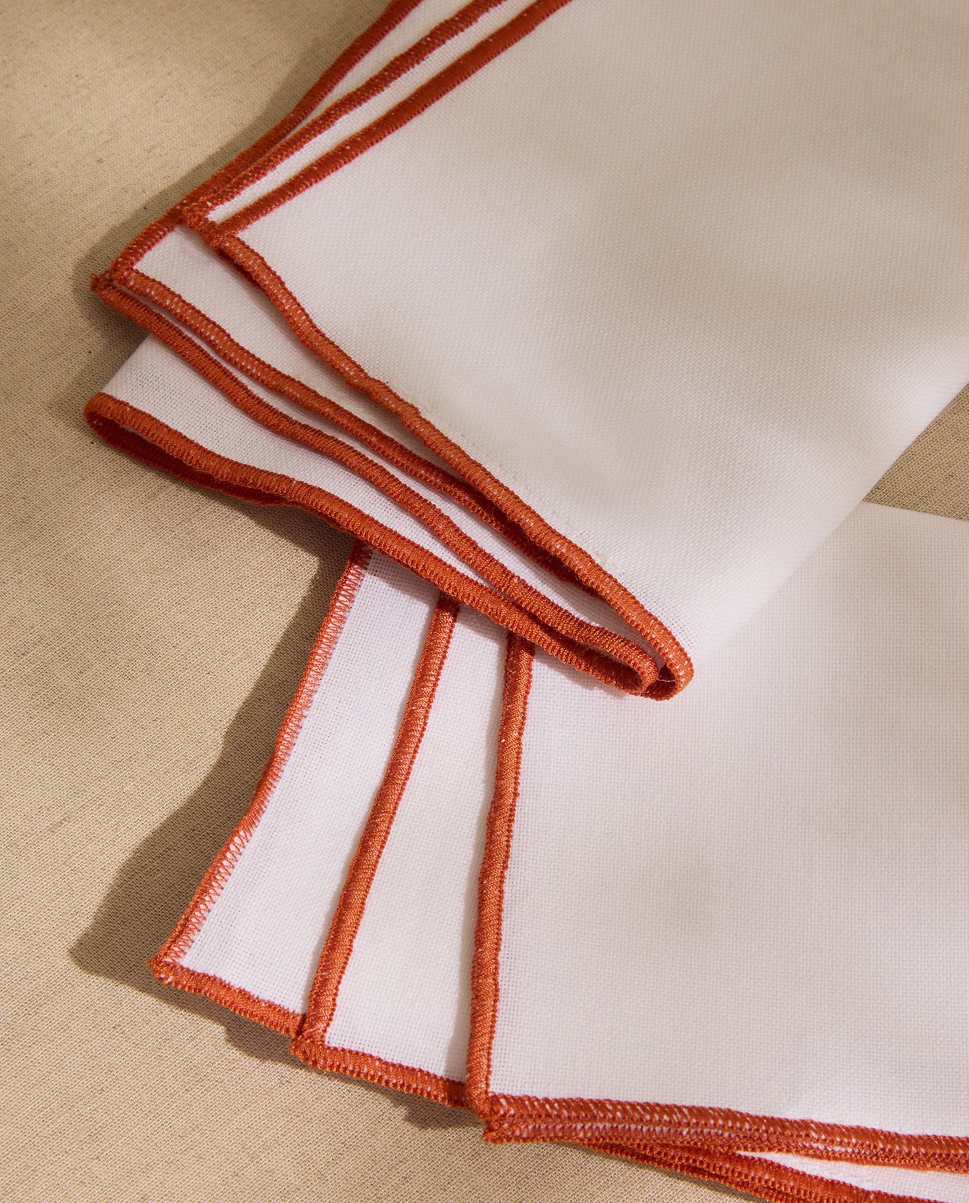 Conjunto de 2 Guardanapos de Algodão Overlock Coral-4