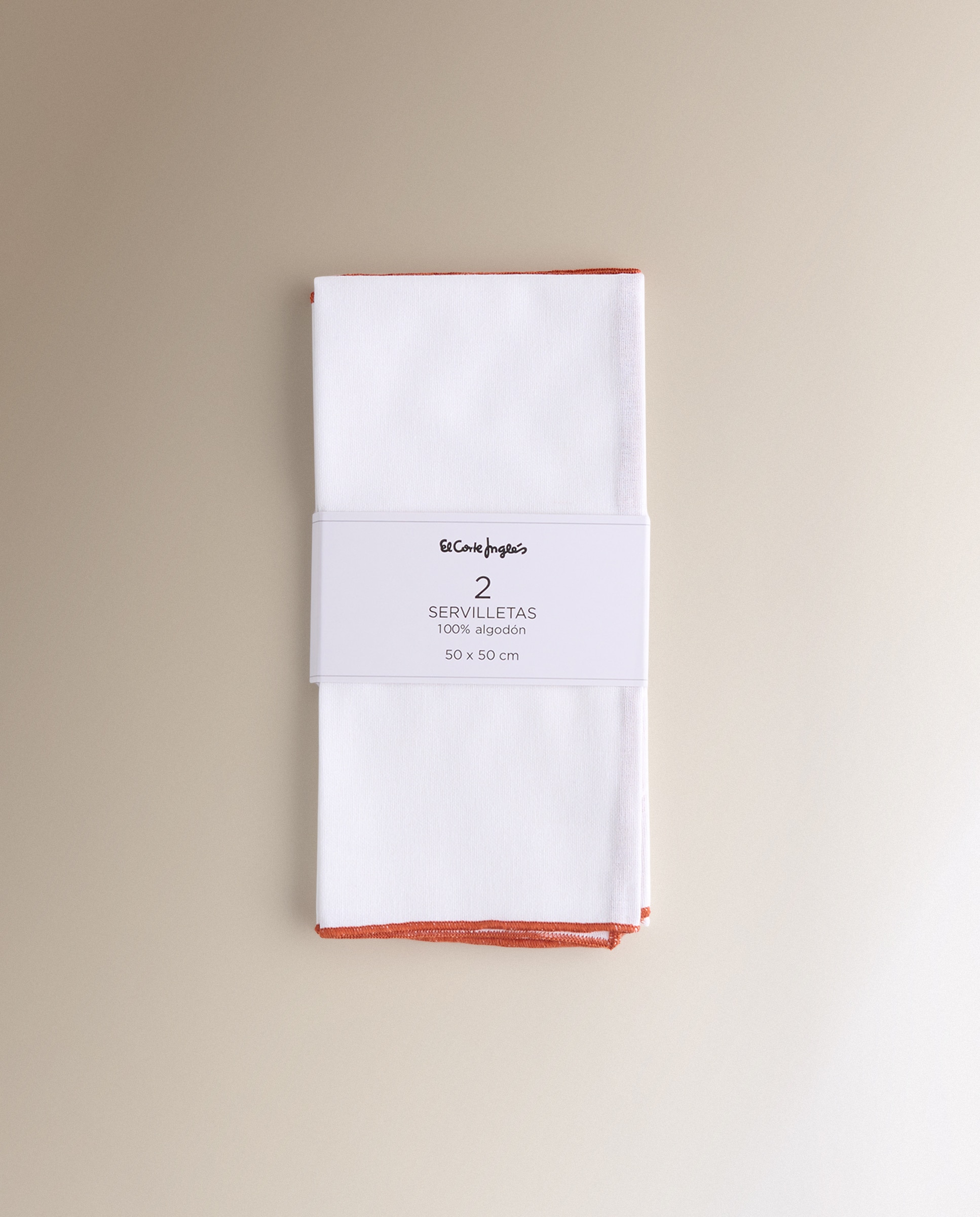 Conjunto de 2 Guardanapos de Algodão Overlock Coral-5