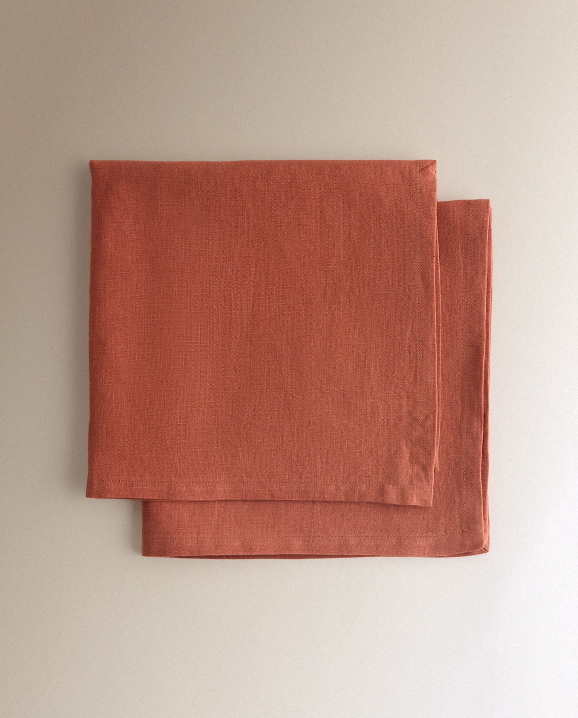 Conjunto de 2 Guardanapos de Linho Cobre-3