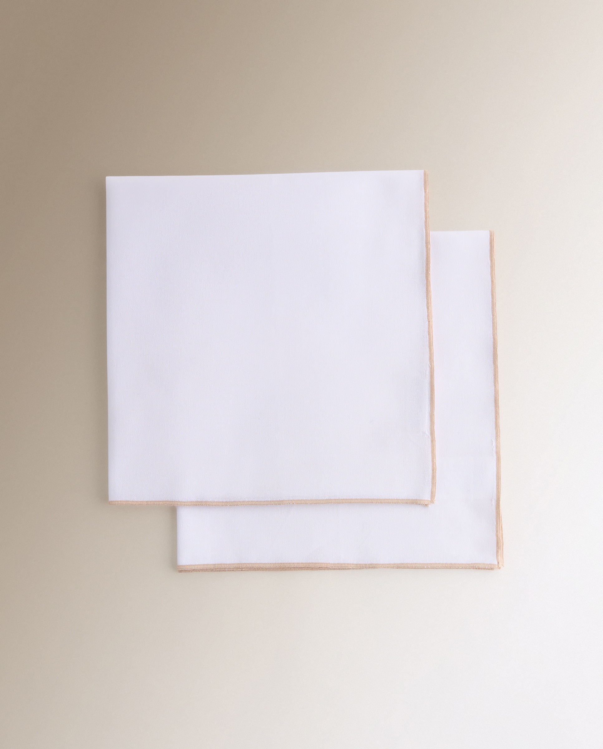 Set 2 servilletas de algodón Overlock - Beige 50 x 50 cm Beige-3