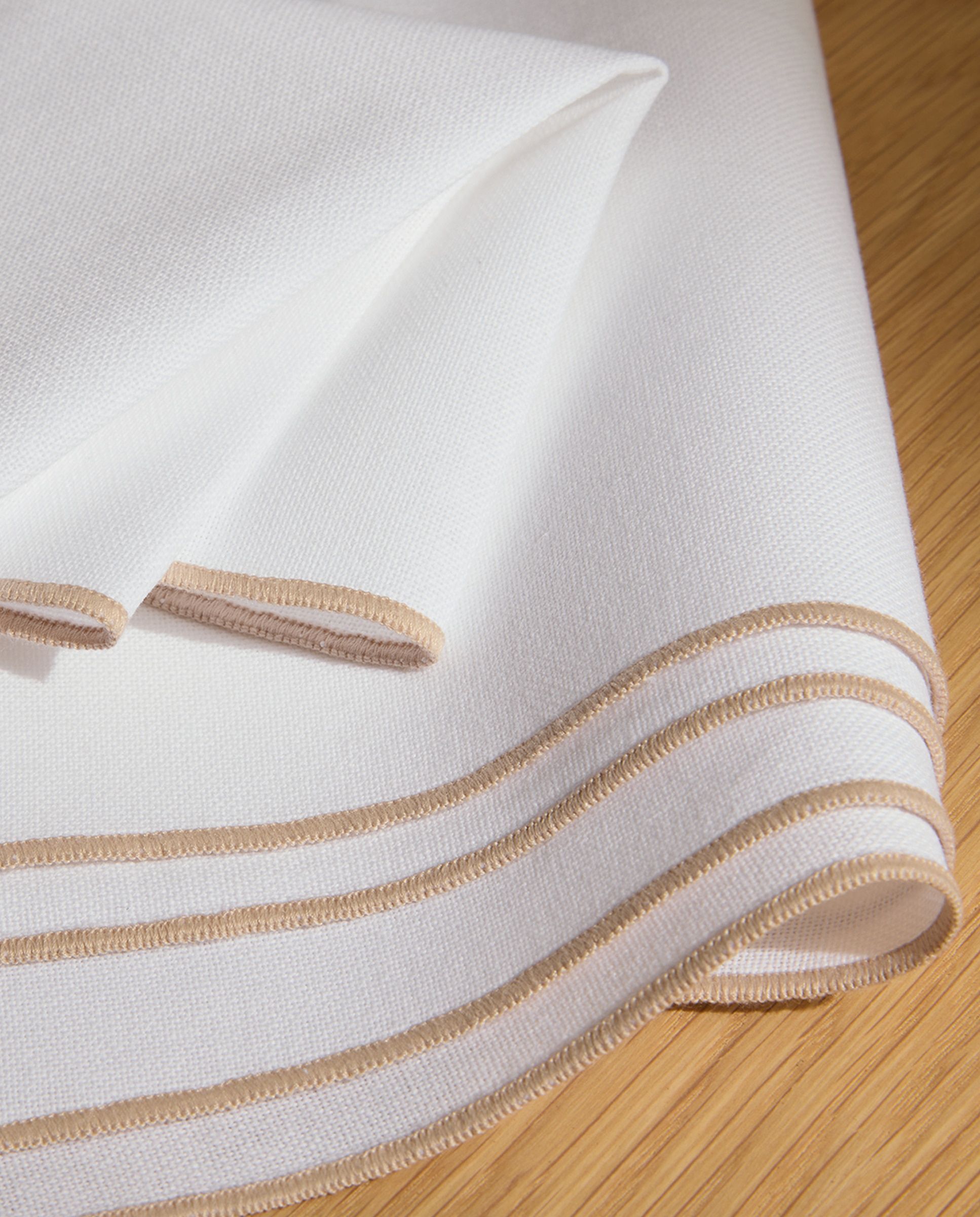 Set 2 servilletas de algodón Overlock - Beige 50 x 50 cm Beige-4