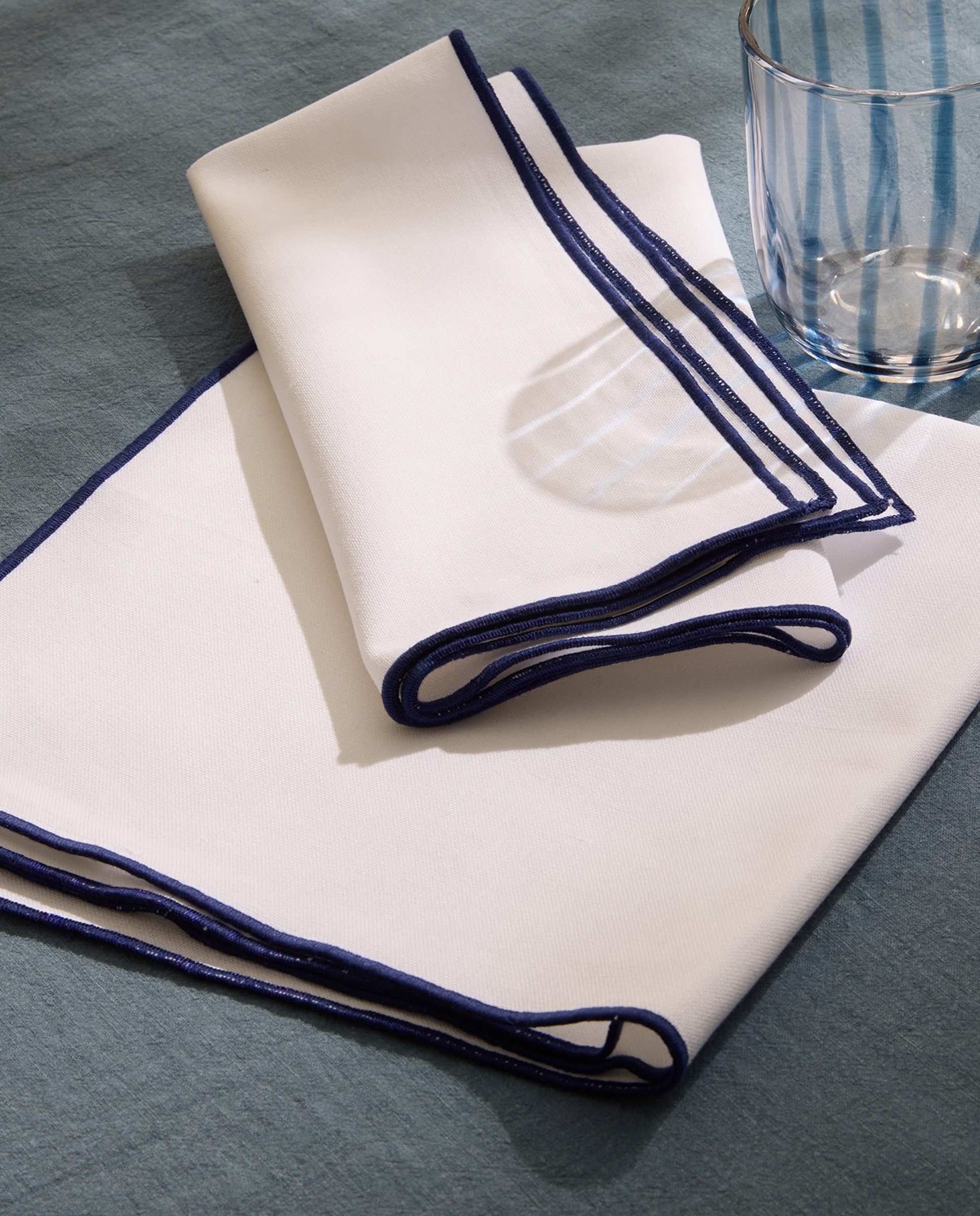 Set 2 servilletas de algodón Overlock - Azul 50 x 50 cm Azul-1