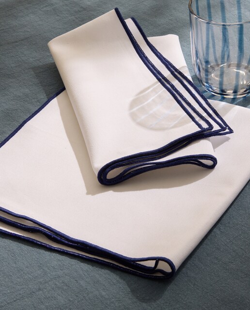 Set 2 servilletas de algodón Overlock