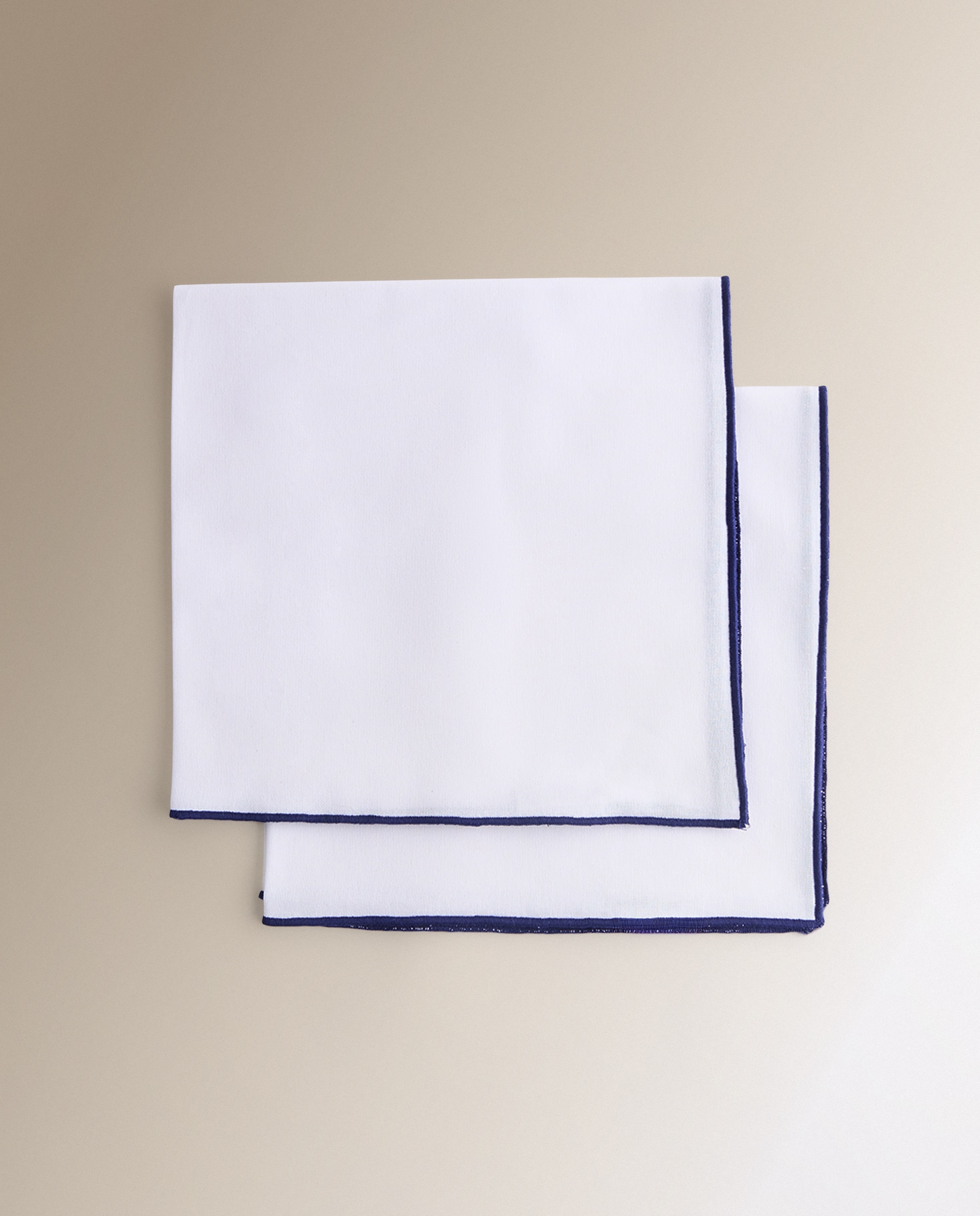 Set 2 servilletas de algodón Overlock - Azul 50 x 50 cm Azul-3