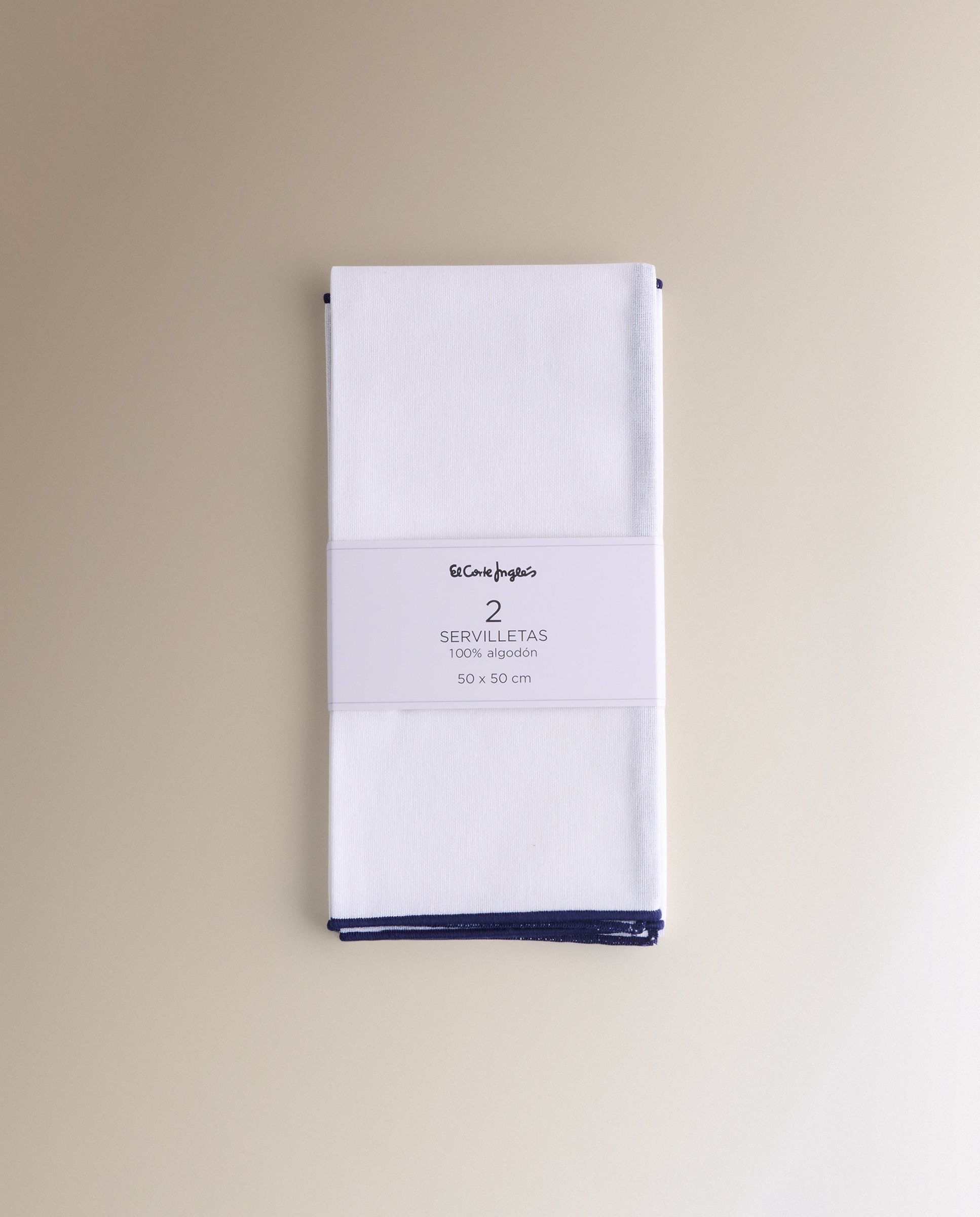 Set 2 servilletas de algodón Overlock - Azul 50 x 50 cm Azul-5
