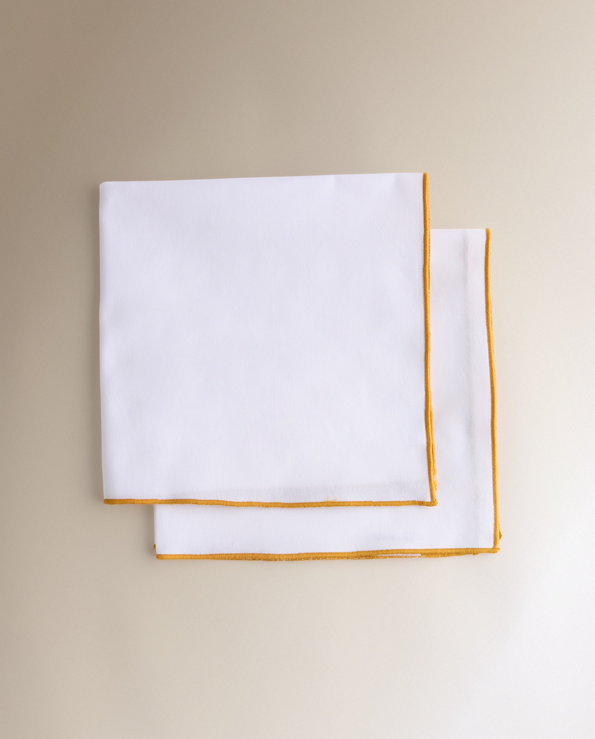 Set 2 servilletas de algodón Overlock - Amarillo 50 x 50 cm Amarillo-3