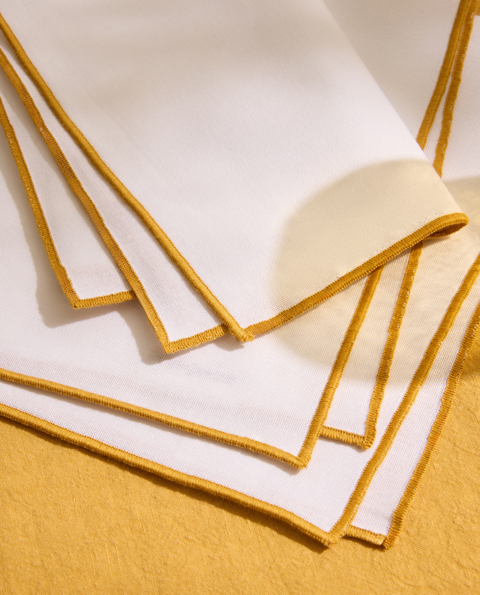 Set 2 servilletas de algodón Overlock - Amarillo 50 x 50 cm Amarillo-4