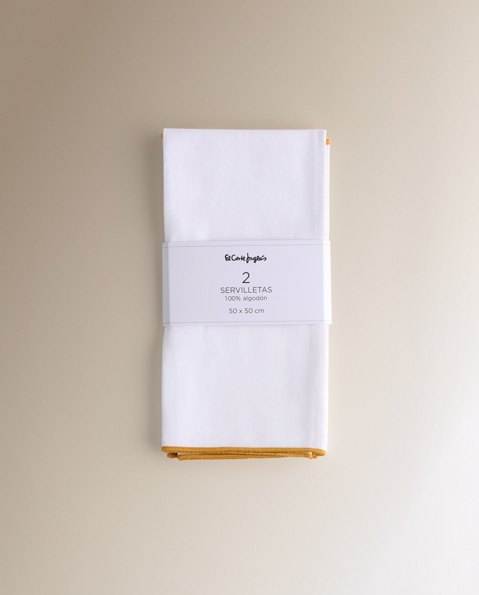 Set 2 servilletas de algodón Overlock - Amarillo 50 x 50 cm Amarillo-5