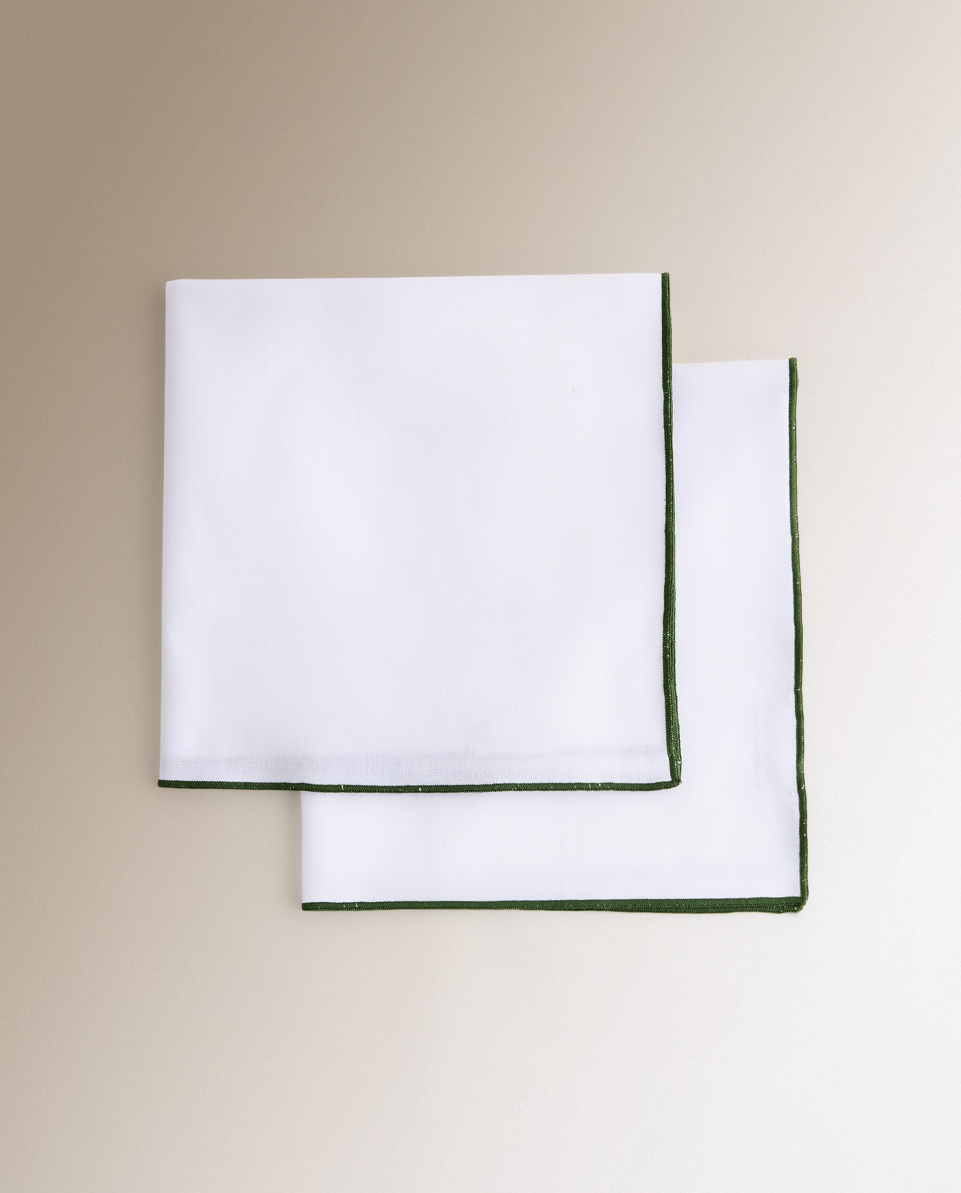 Conjunto de 2 Guardanapos de Algodão Overlock Verde-3