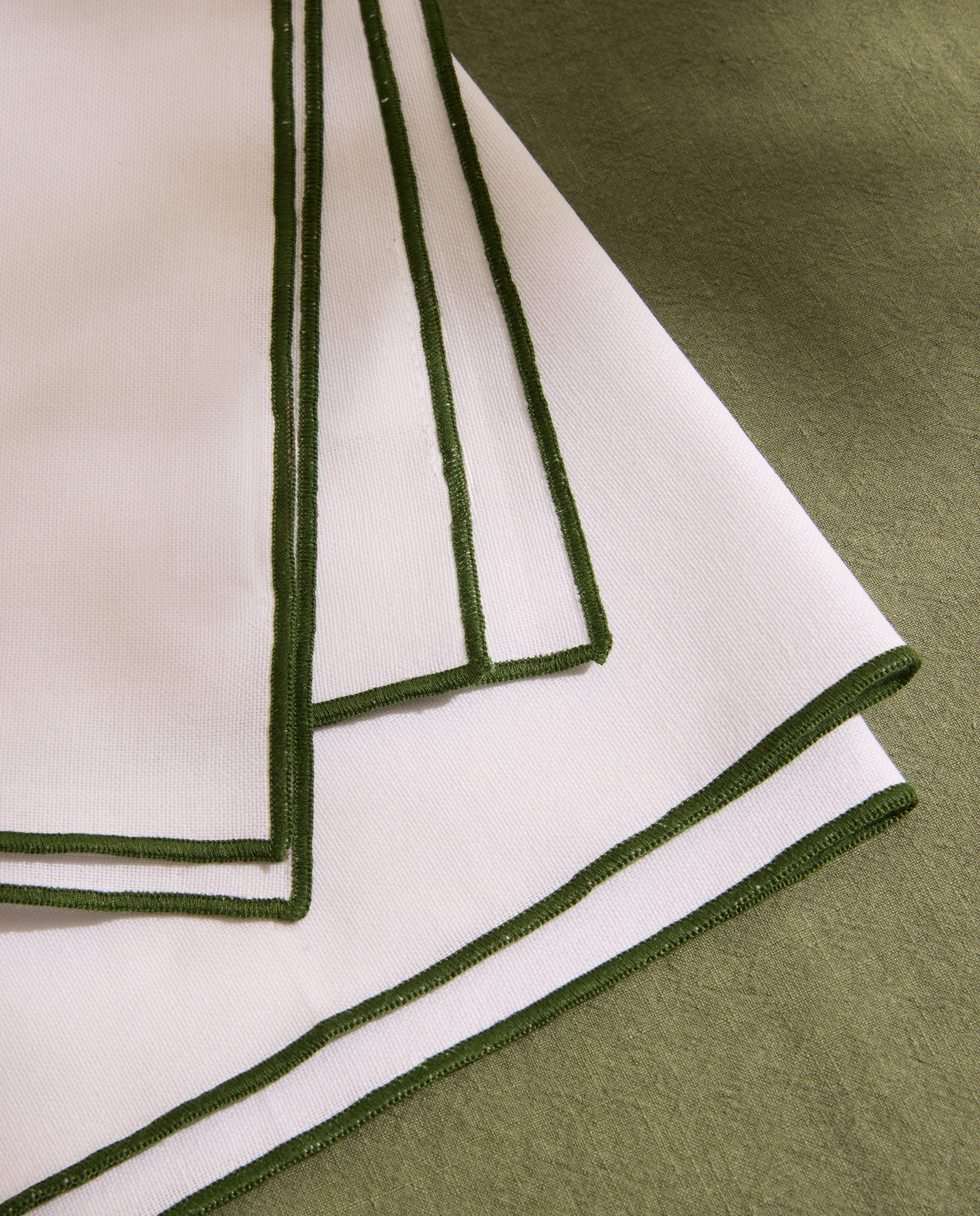 Conjunto de 2 Guardanapos de Algodão Overlock Verde-4